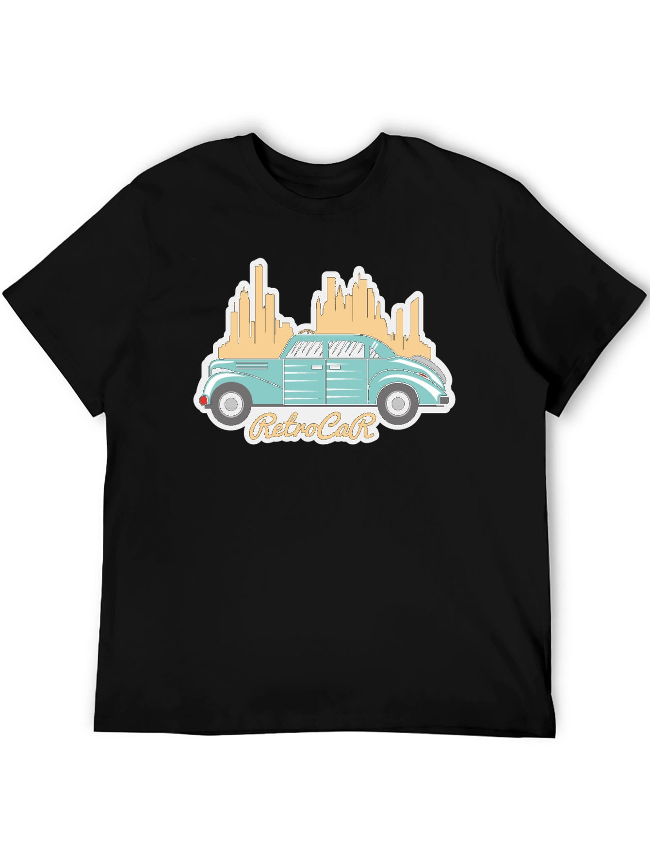 Black Retro Car Graphic Tee - Classic Automotive Style view 5