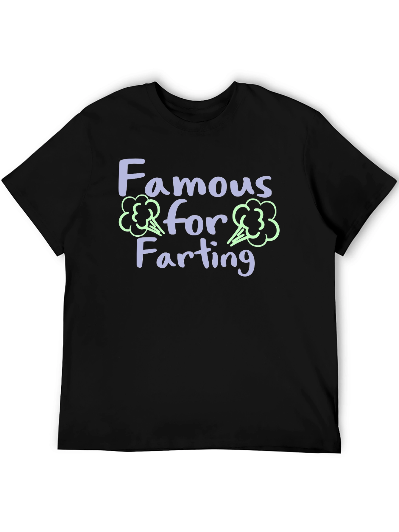 Black Famous for Farting Black Graphic Tee view 5