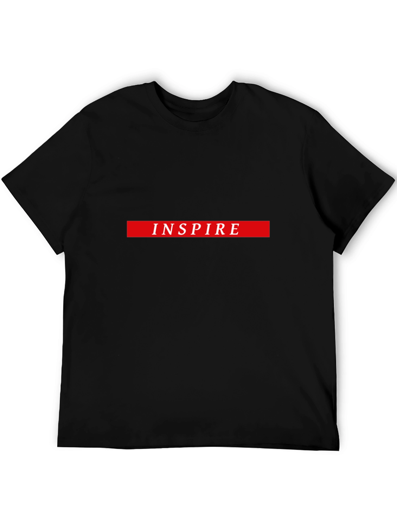 Black Inspire Graphic Tee - Black Cotton Blend T-Shirt view 5