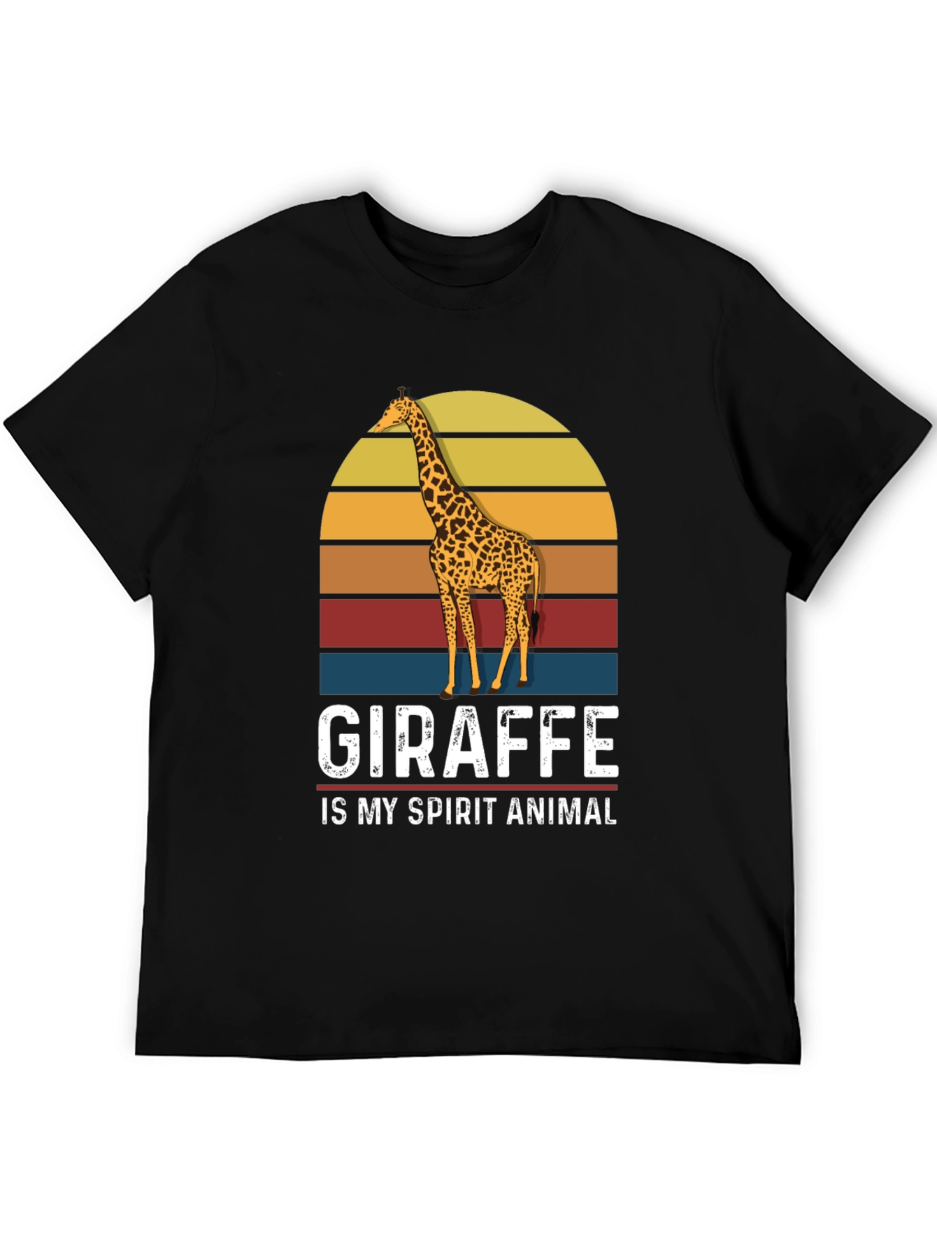 Black Giraffe Spirit Animal Graphic T-Shirt view 5