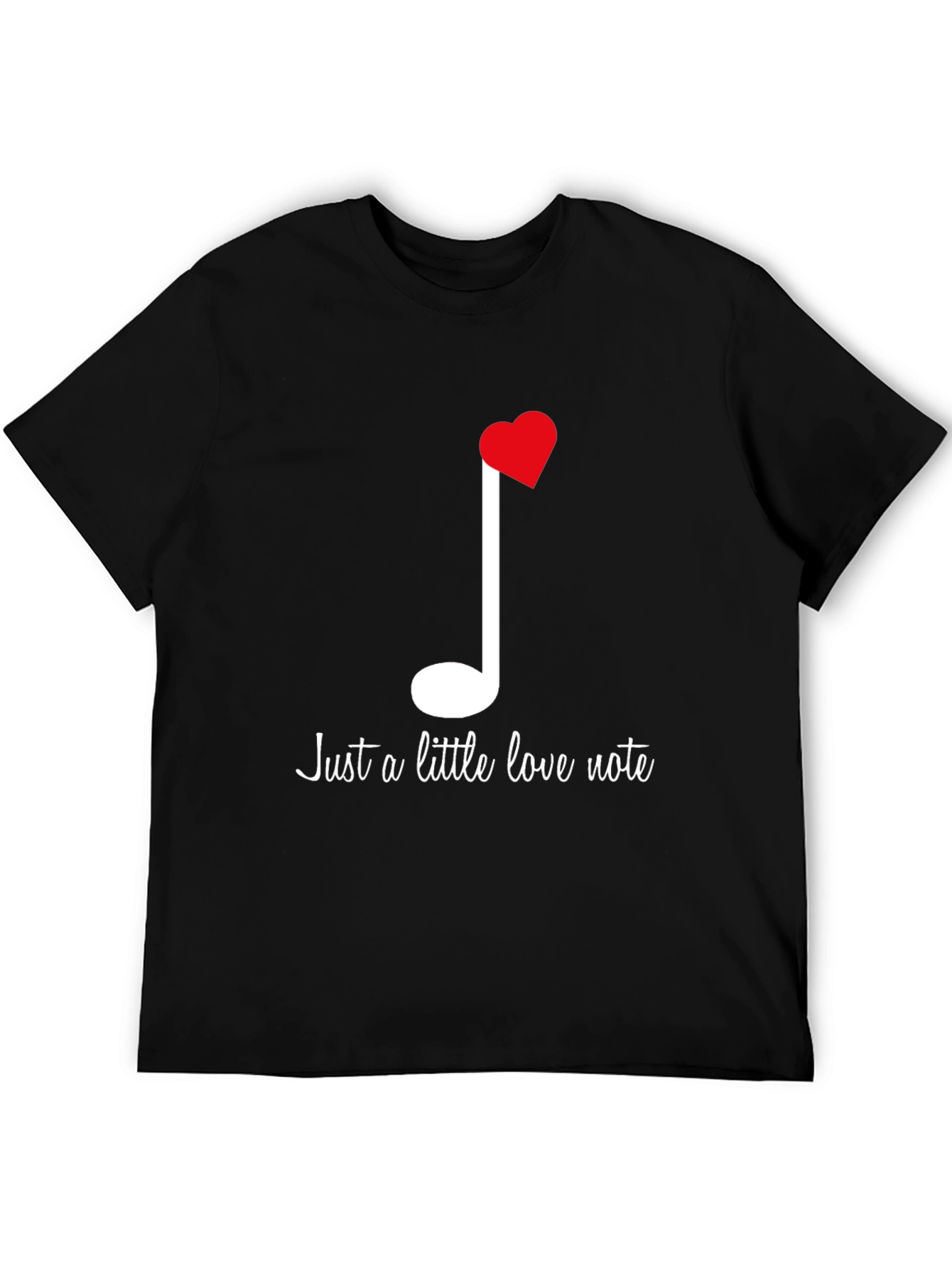 Black Love Note Graphic Tee - Soft Cotton Blend view 5