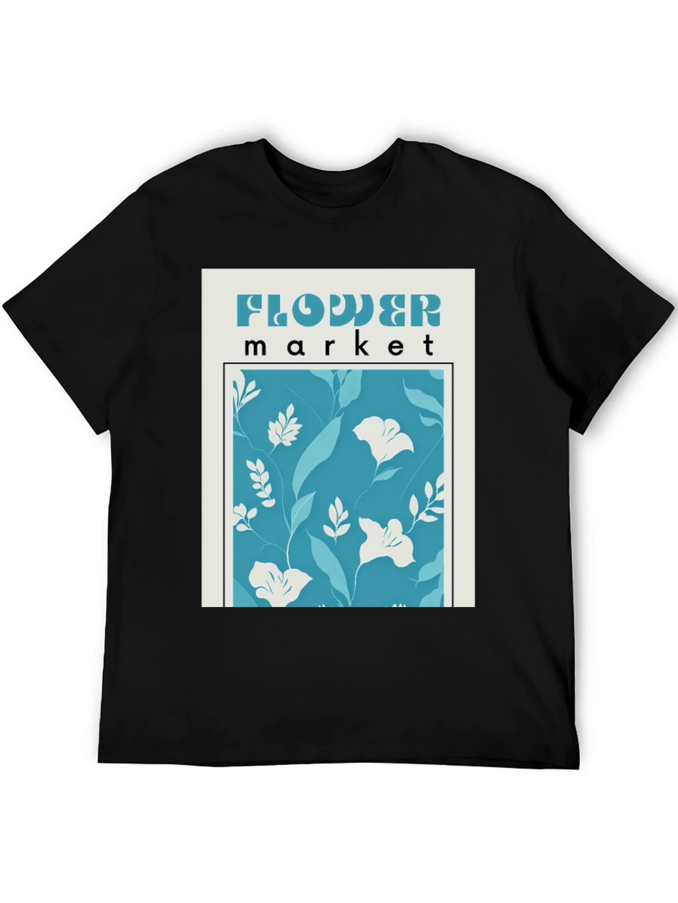 Black Flower Market Graphic Tee - Trendy Floral Print view 5