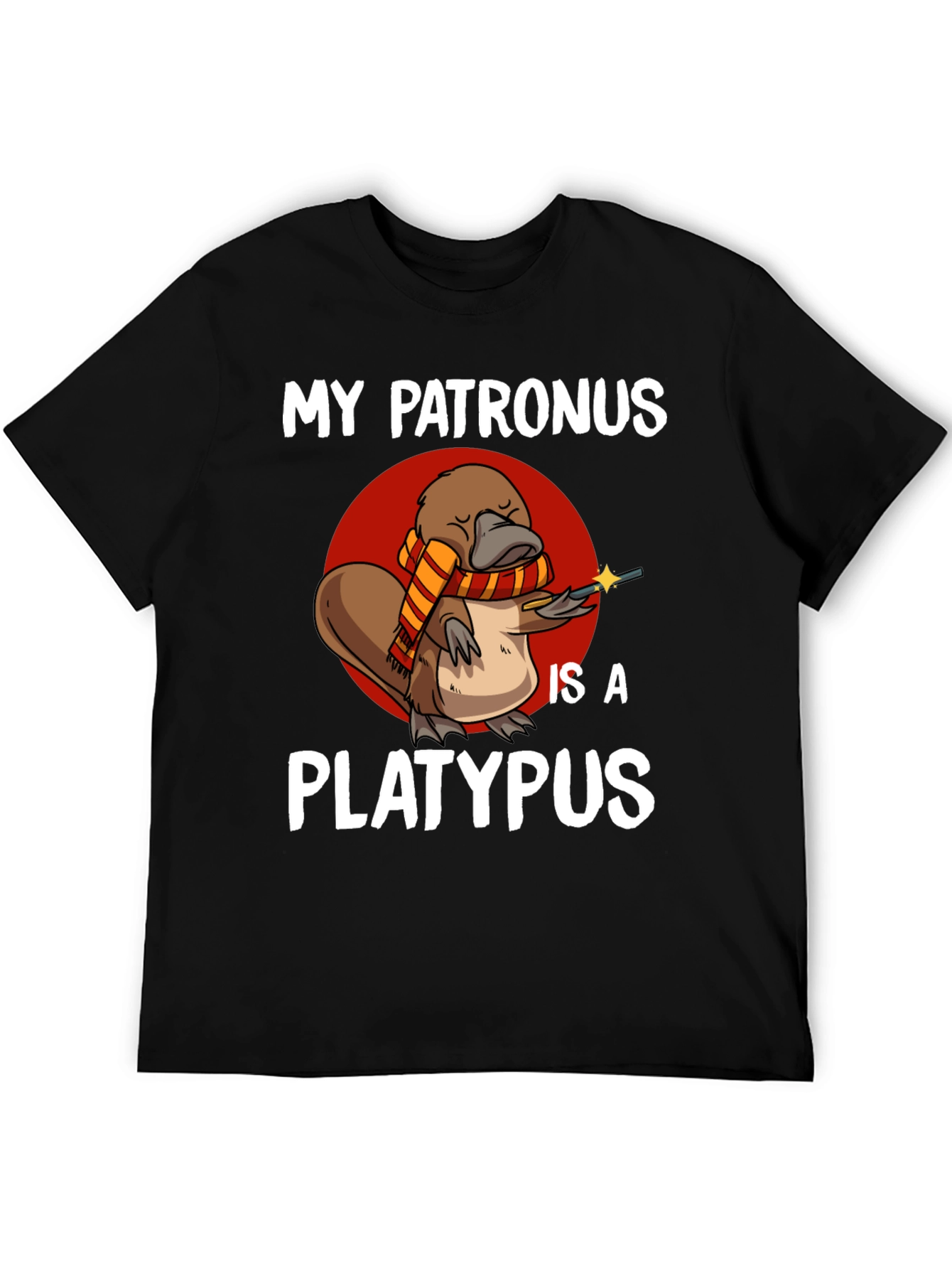Black My Patronus is a Platypus T-Shirt view 5