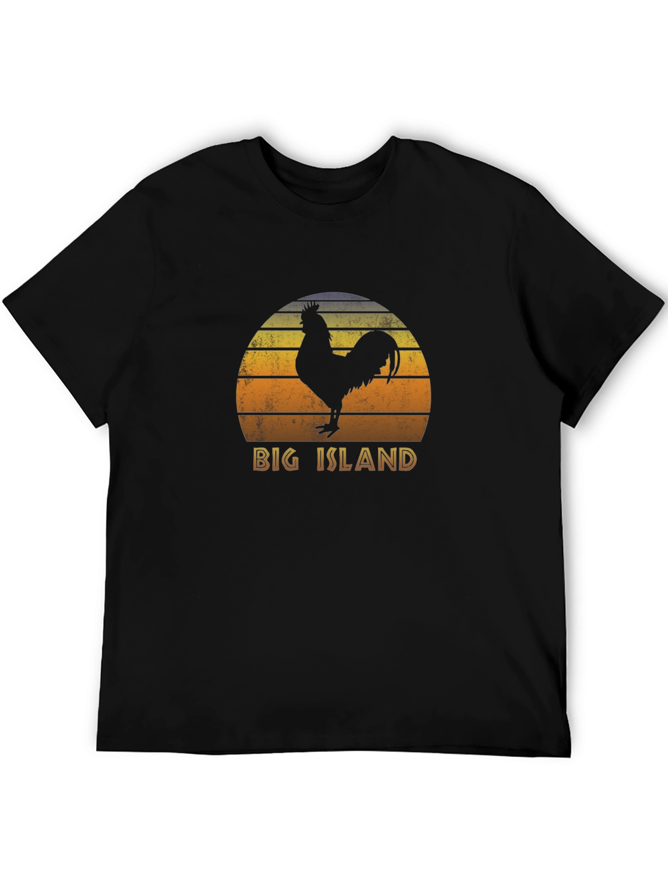 Black Big Island Rooster T-Shirt - Vintage Style view 5