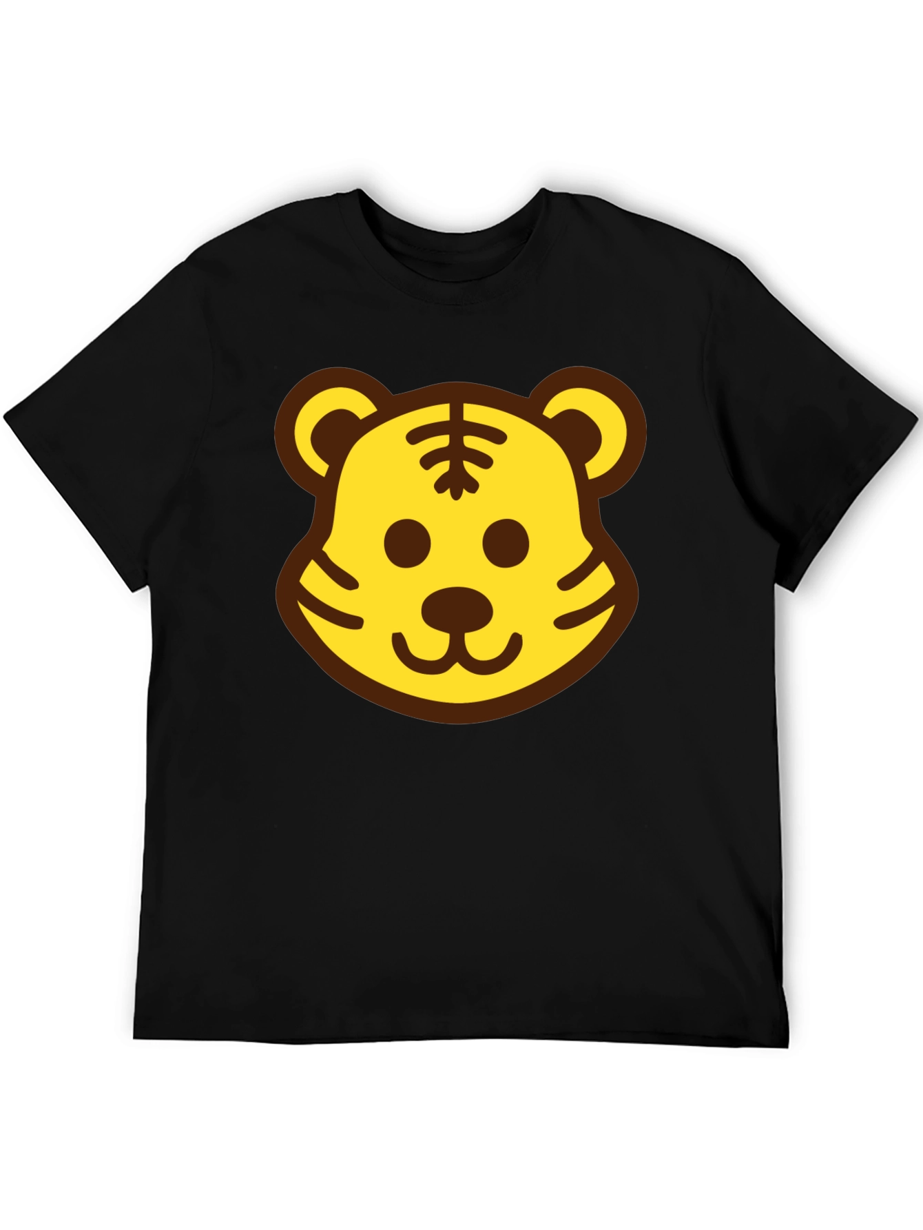 Black Fun Tiger Face Black T-Shirt view 5