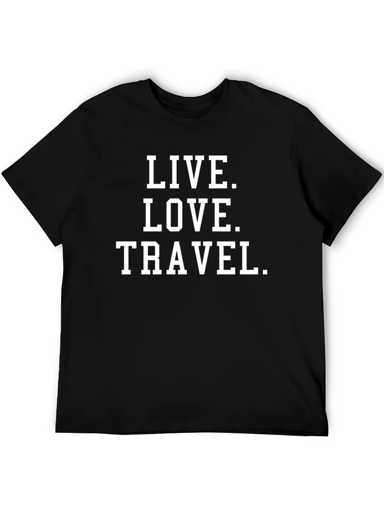 Black Live Love Travel Graphic Tee - Classic Crew Neck view 5