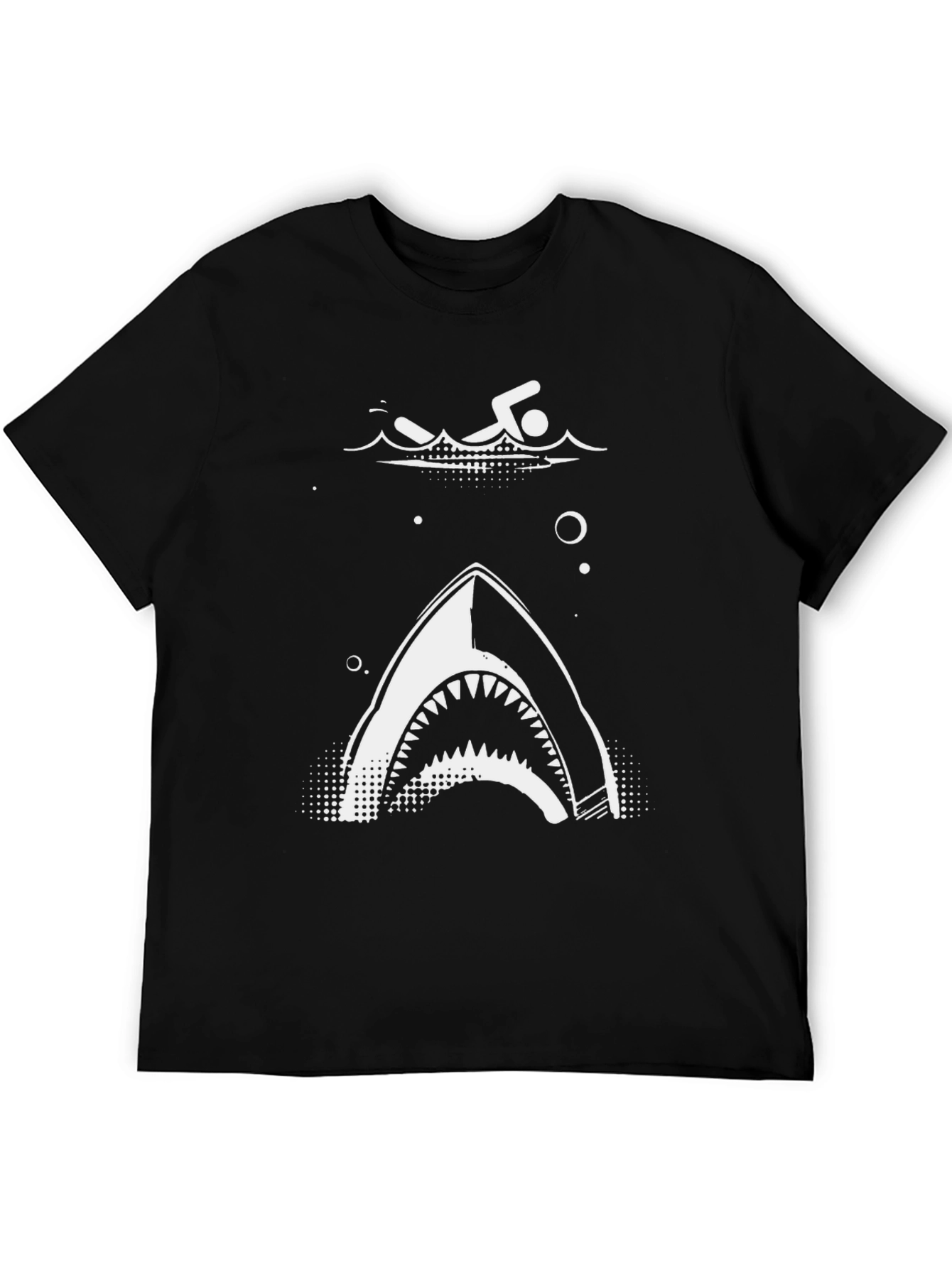 Black Swimmer Shark T-Shirt - Dangerously Cool! view 5