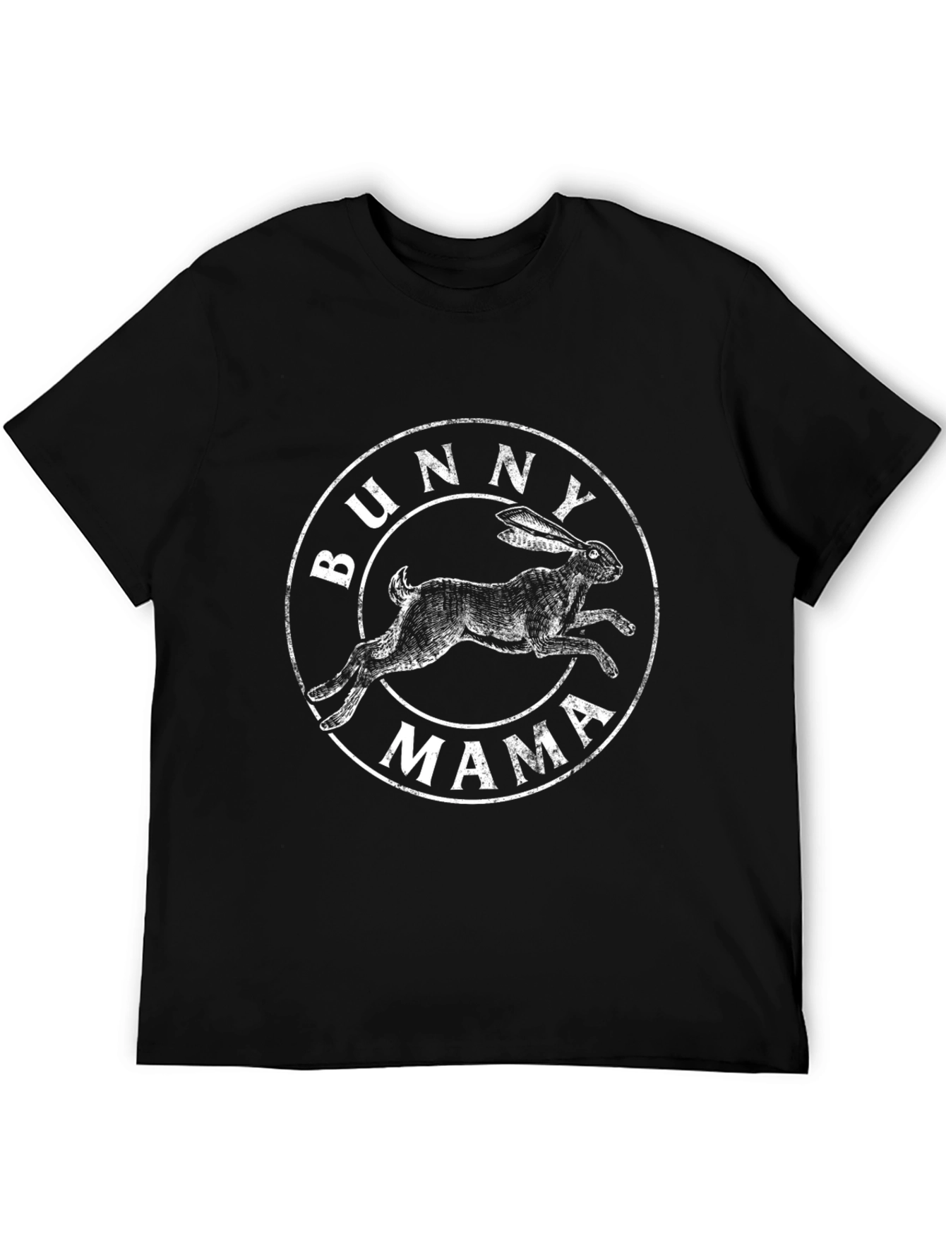 Black Bunny Mama Black Cotton Graphic T-Shirt view 5