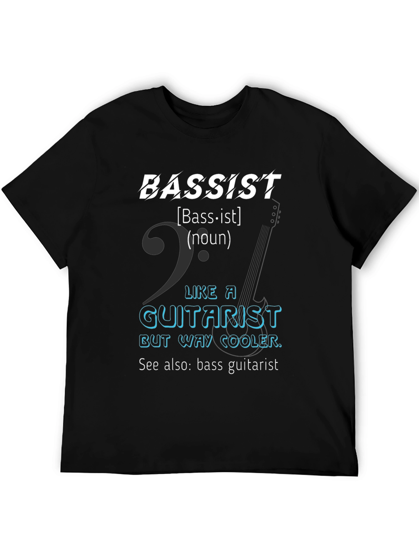 Black Bassist Definition Graphic T-Shirt view 5
