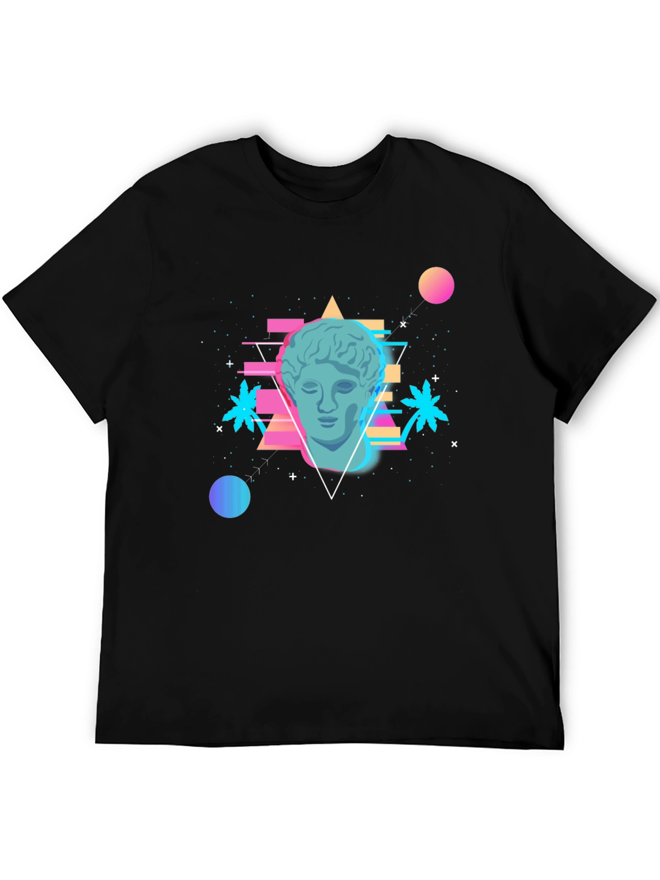 Black Vaporwave Statue T-Shirt - Retro Aesthetic Tee view 5