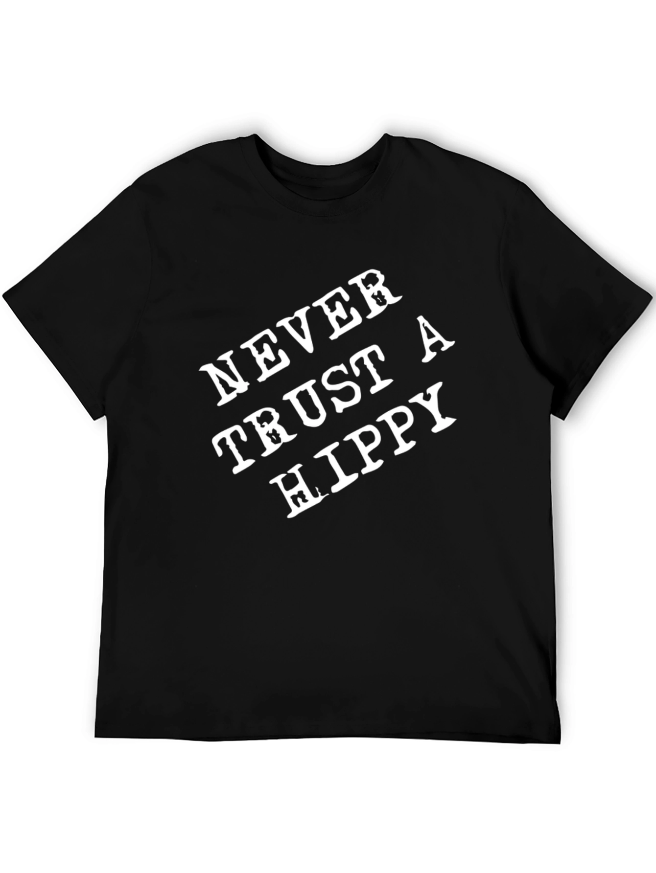 Black Never Trust a Hippy Graphic T-Shirt view 5