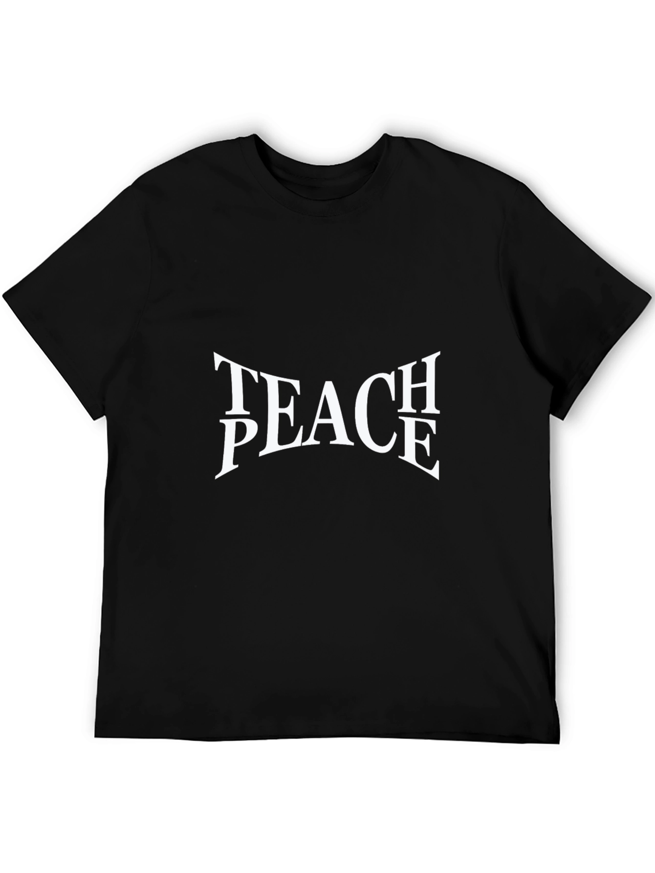 Black Teach Peace Graphic Tee - Unisex Black T-Shirt view 5