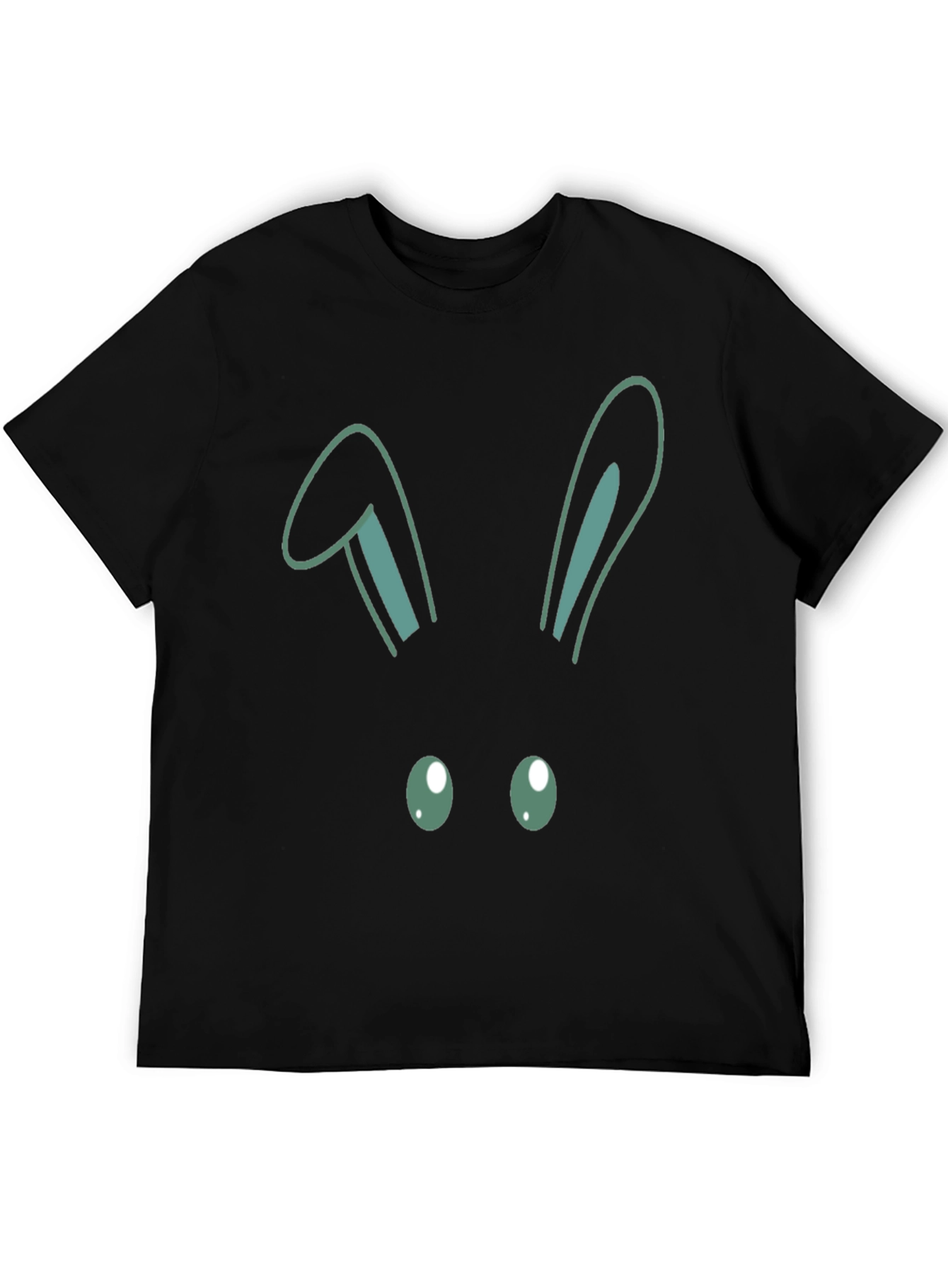 Black Cute Bunny Face Graphic T-Shirt view 5