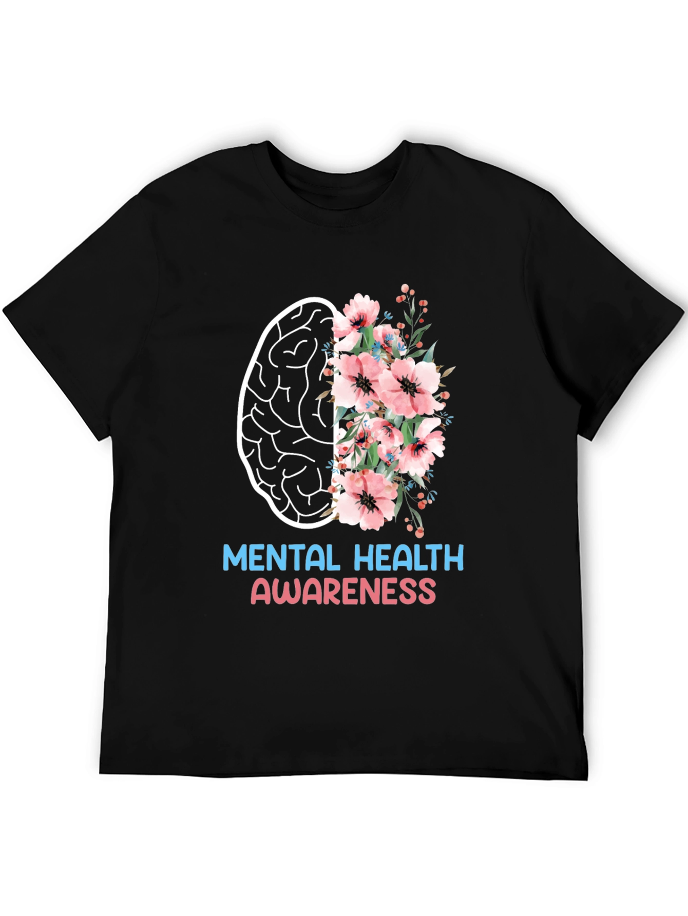 Black Mental Health Awareness Graphic T-Shirt view 5