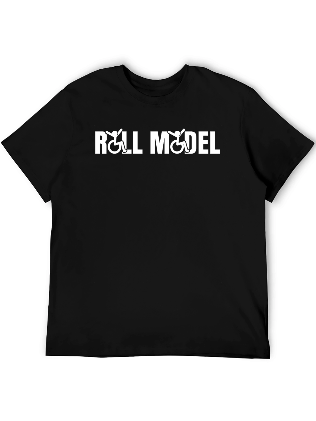 Black Roll Model Graphic T-Shirt - Black Cotton Tee view 5