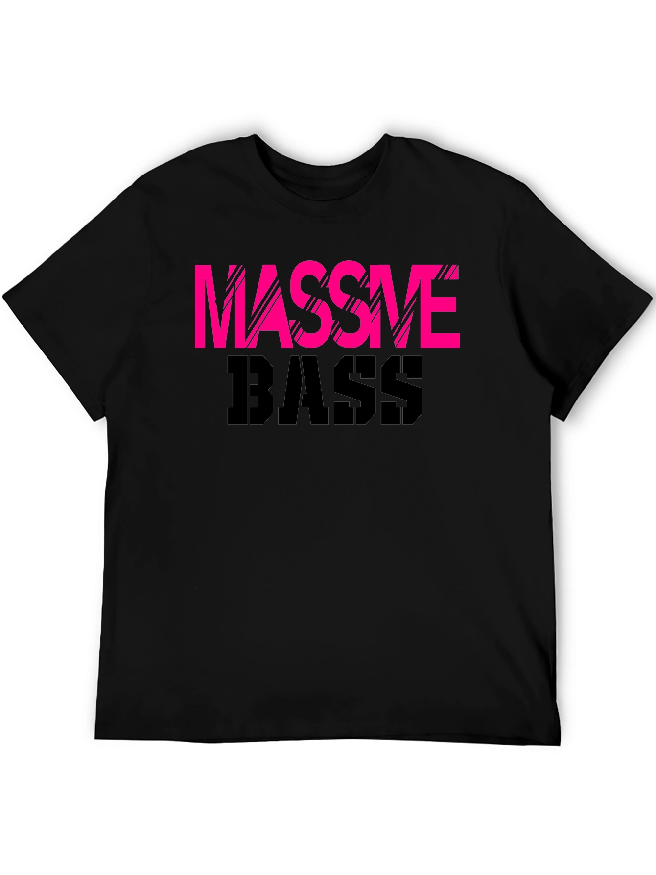 Black Massive Bass Graphic Tee - Black Cotton T-Shirt view 5