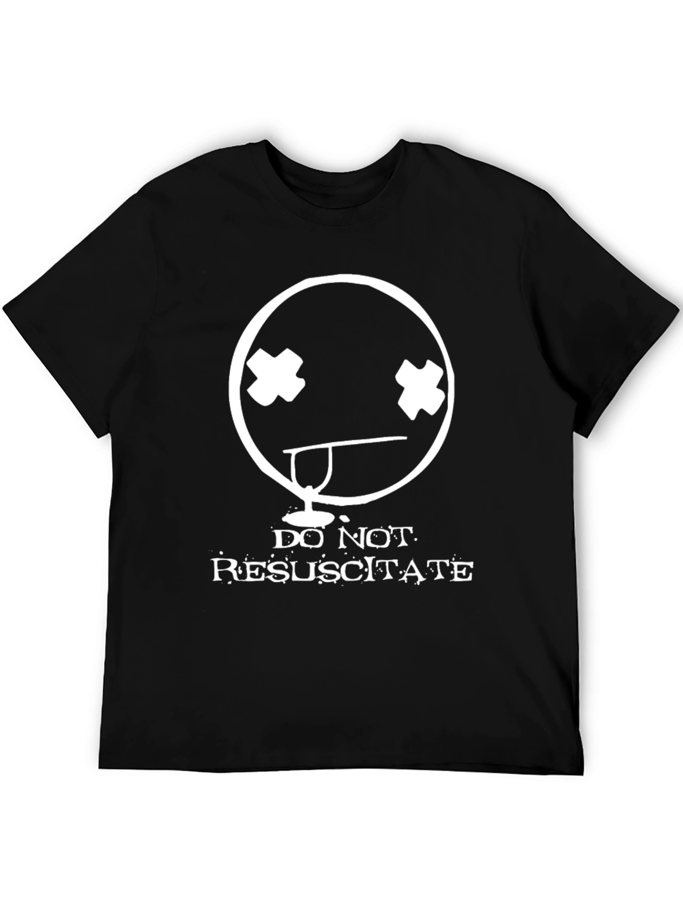 Black Do Not Resuscitate Graphic Tee - Black Cotton T-Shirt view 5