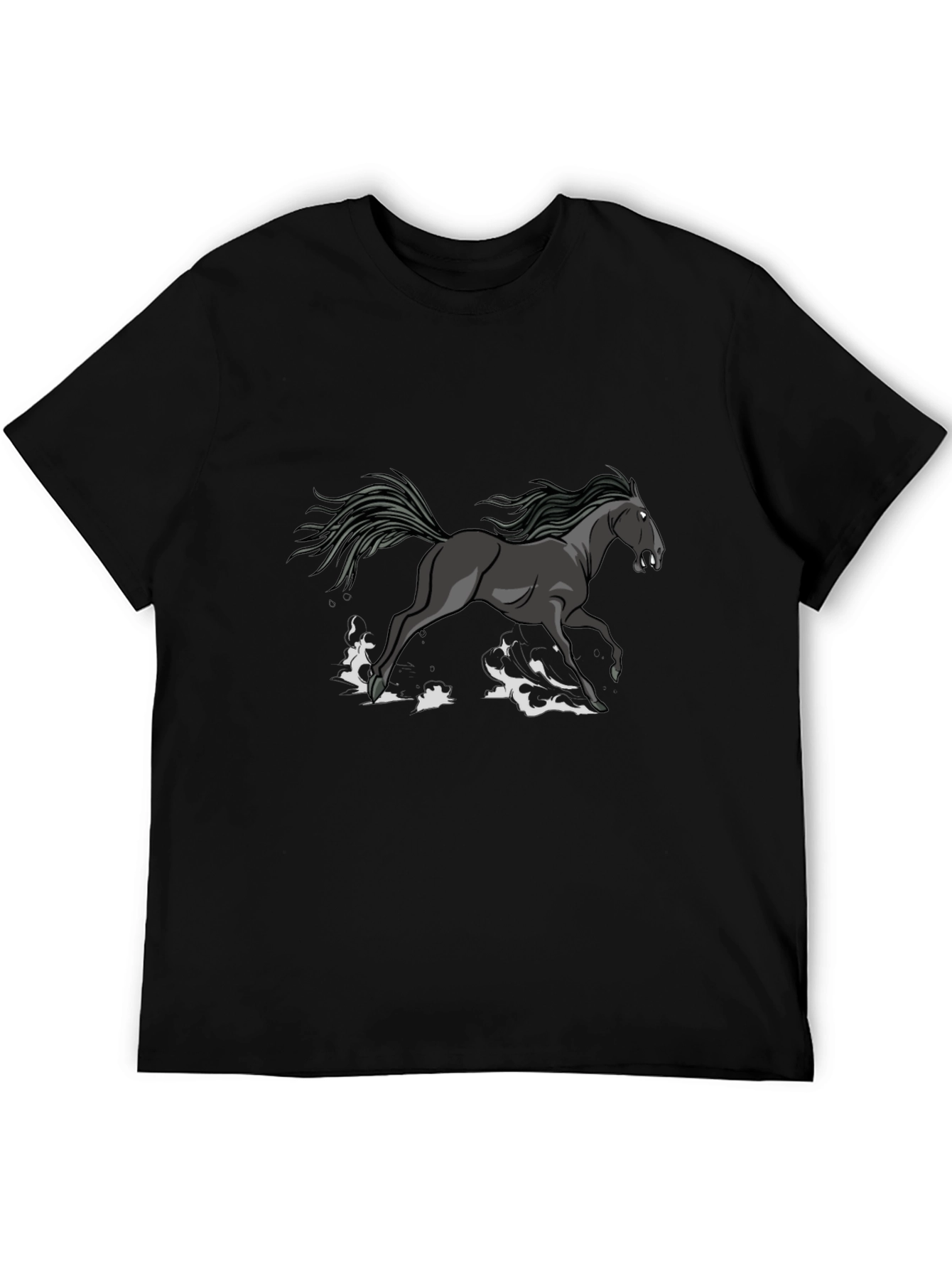Black Black Horse Graphic Tee - Stylish Men's T-Shirt view 5