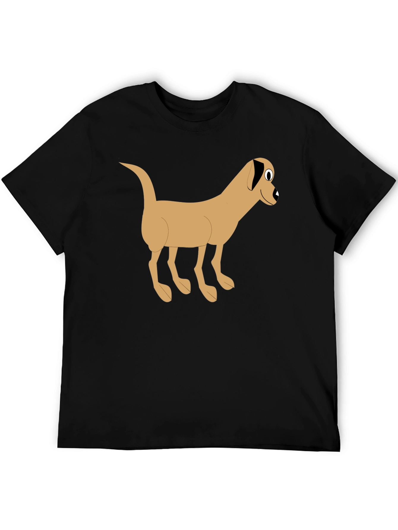 Black Cartoon Dog Graphic Black T-Shirt view 5