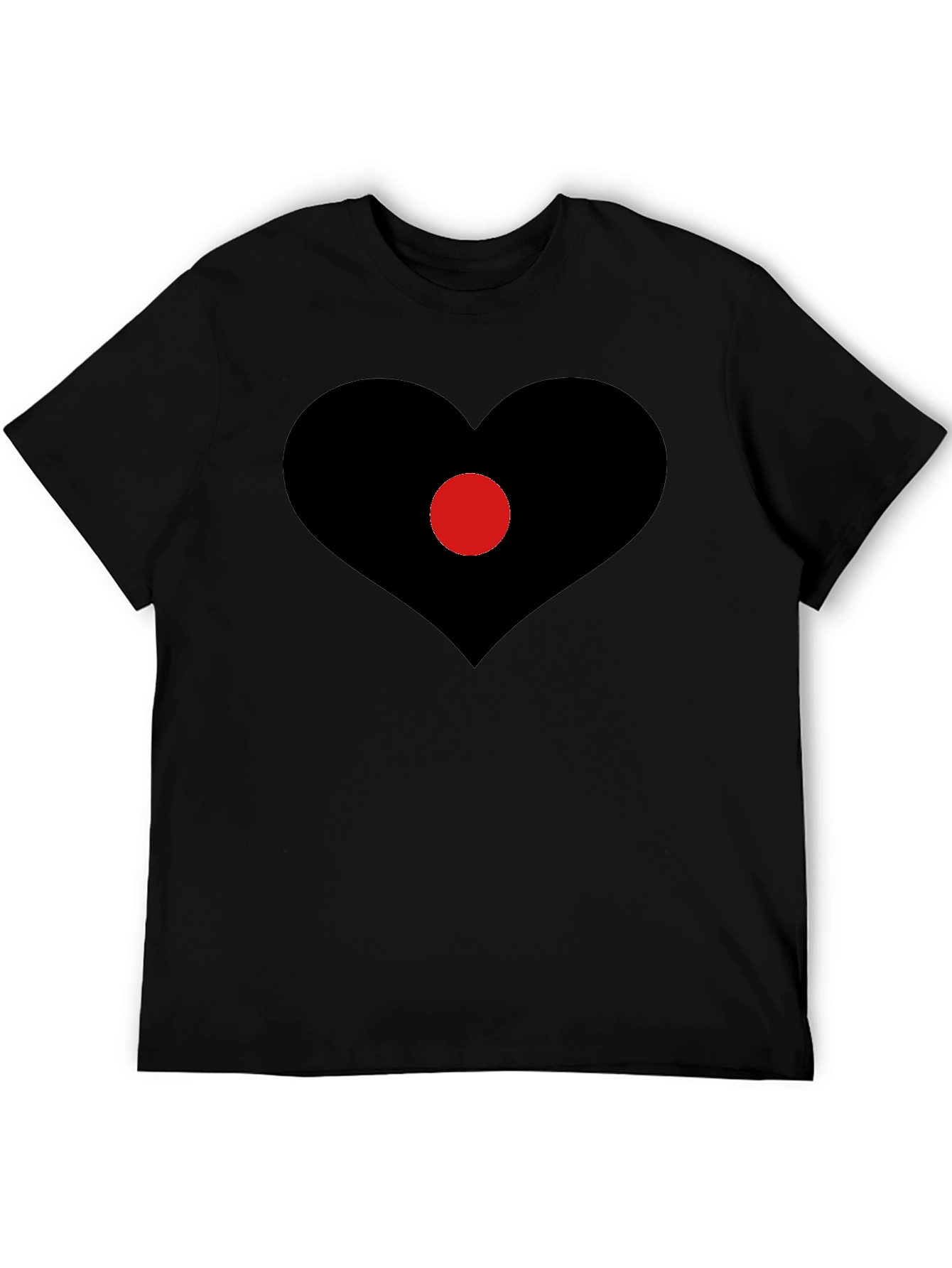 Black Heart Center T-Shirt - Black Graphic Tee view 5