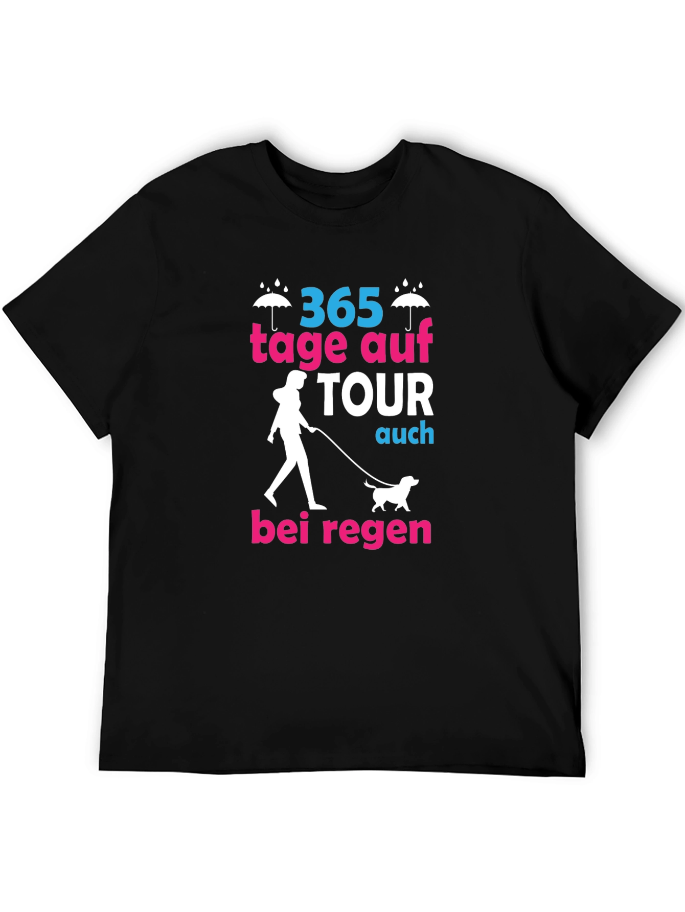 Black 365 Tage Auf Tour T-Shirt - Dog Walker Design view 5