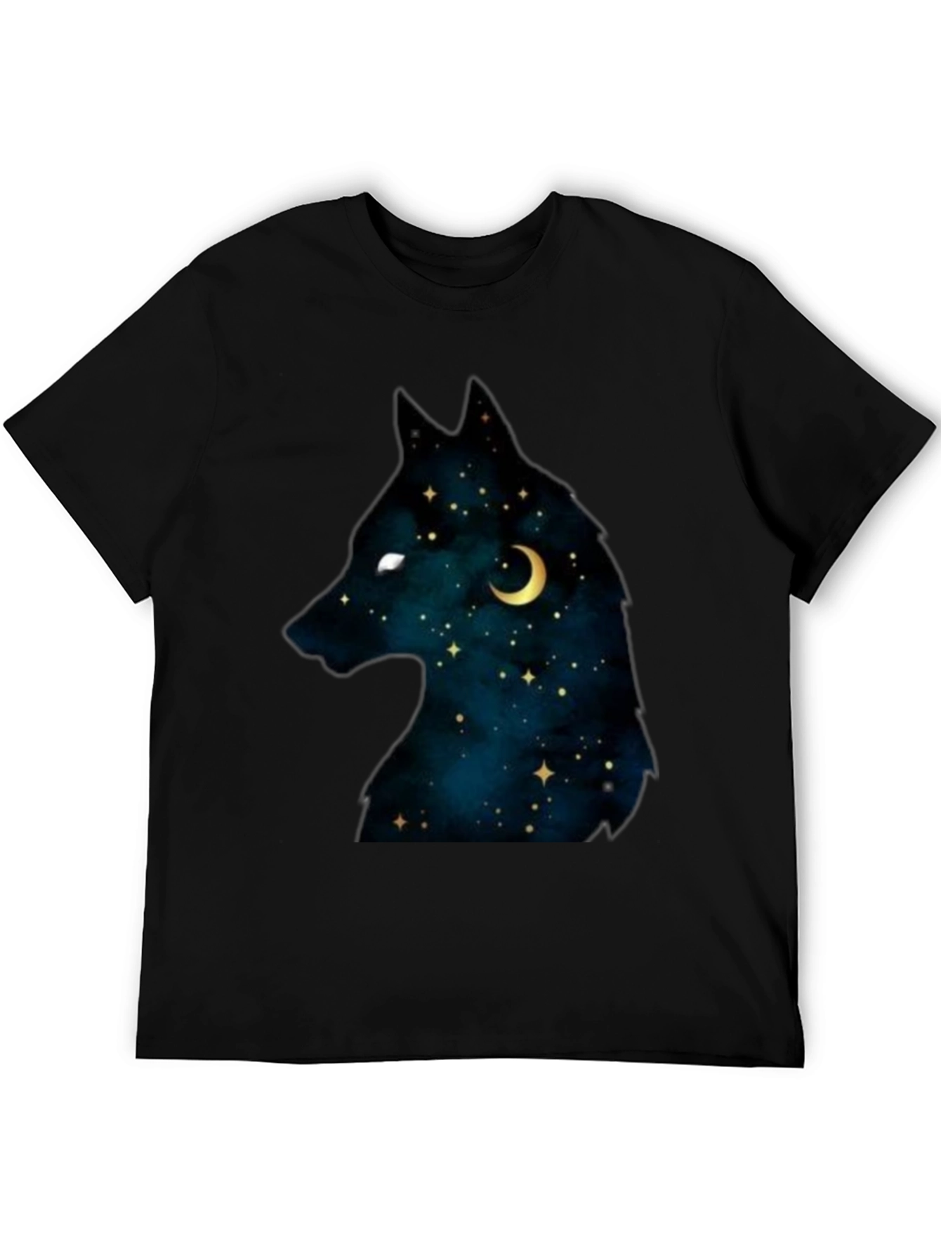 Black Celestial Wolf Graphic Tee - Black view 5