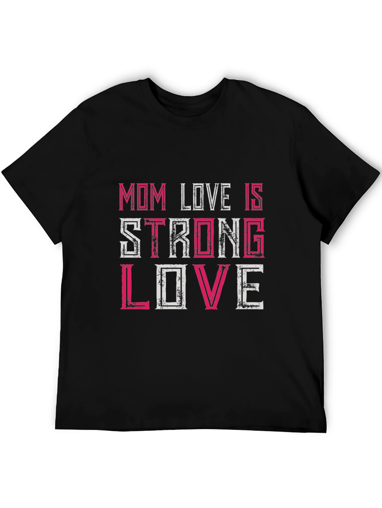 Black Mom Love Strong Love Graphic Tee - Black Cotton Shirt view 5