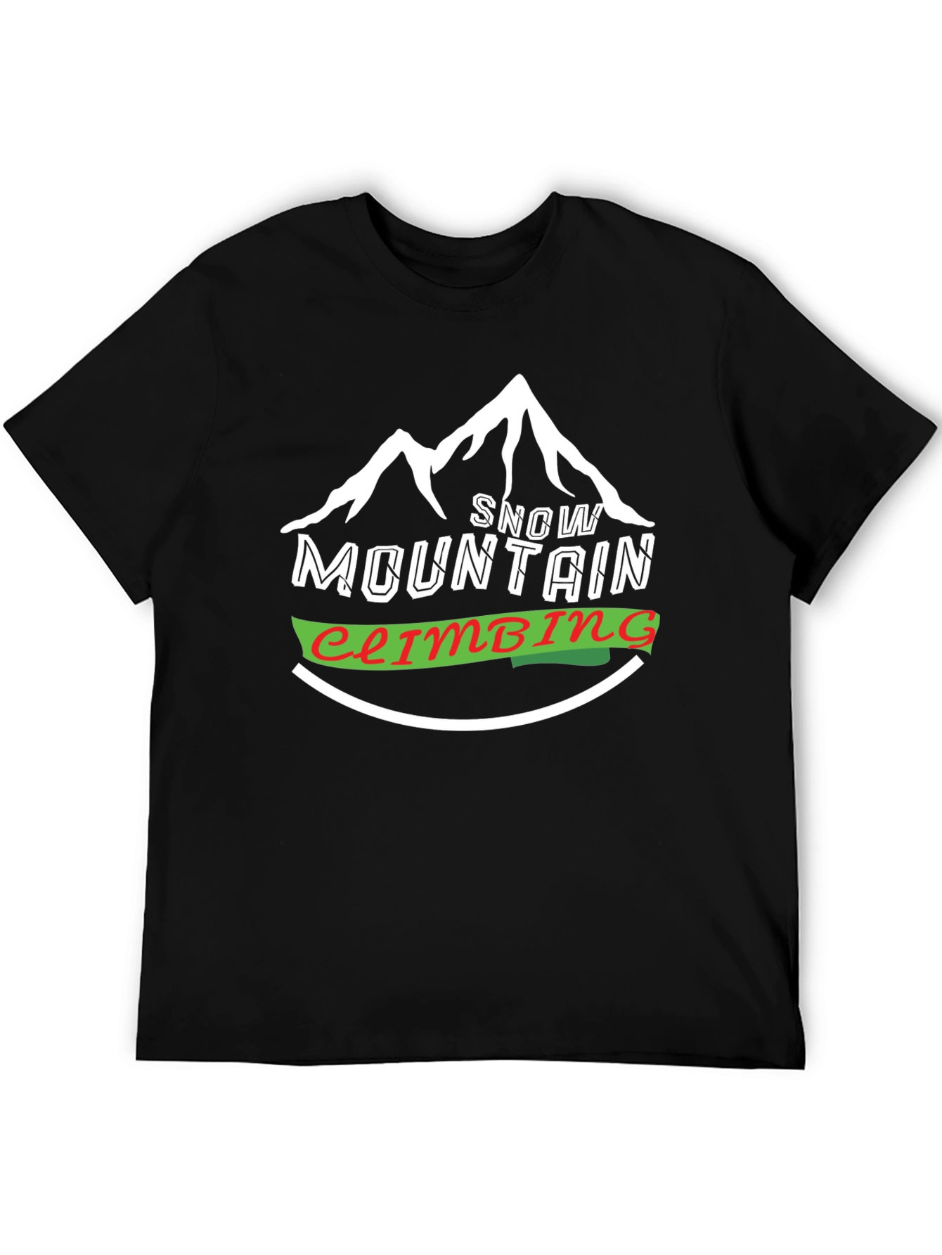 Black Snow Mountain Climbing Graphic Tee - Black view 5