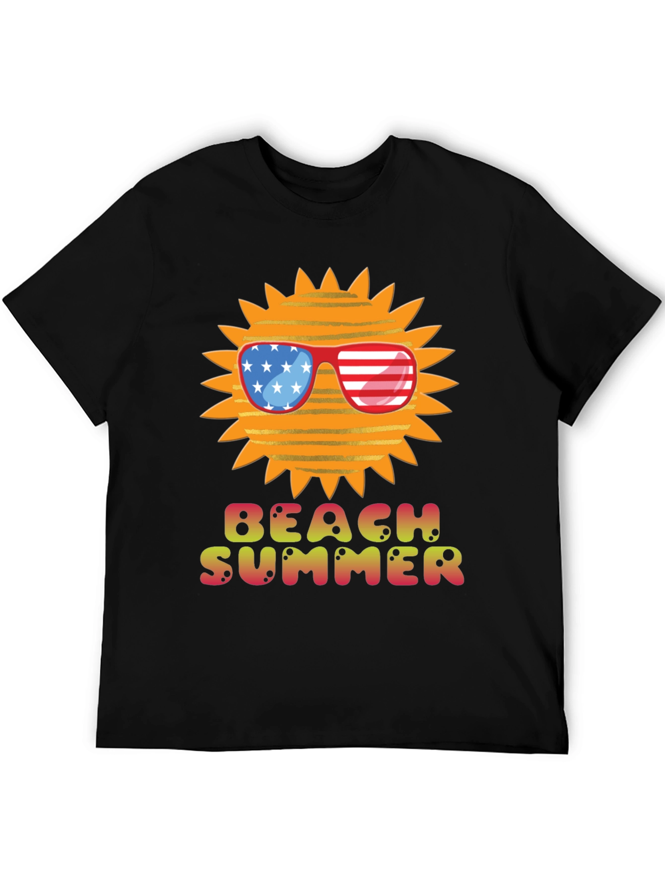 Black Beach Summer USA Sun Graphic Tee view 5