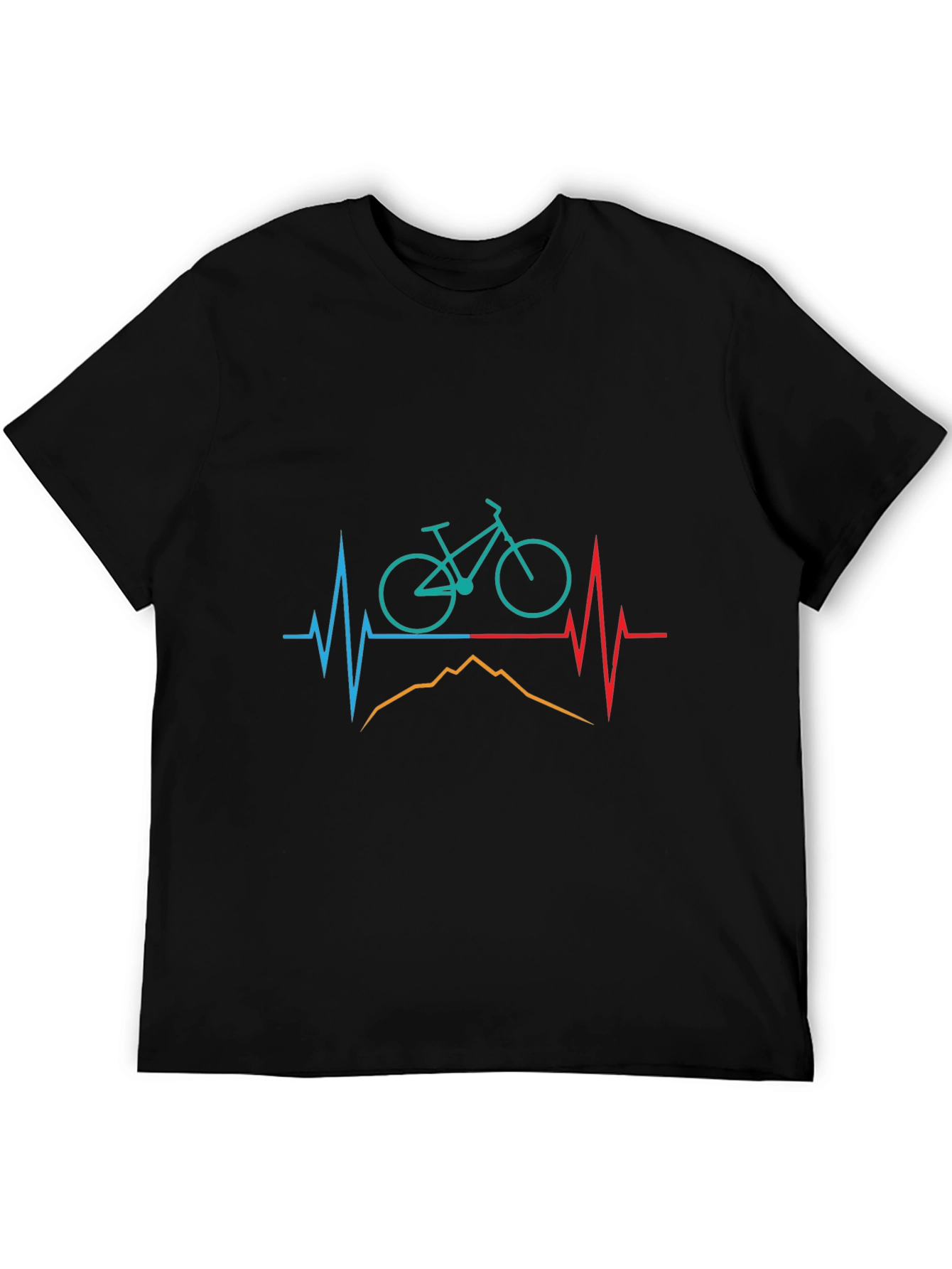Black Mountain Bike Heartbeat Graphic Tee - Ride On! view 5