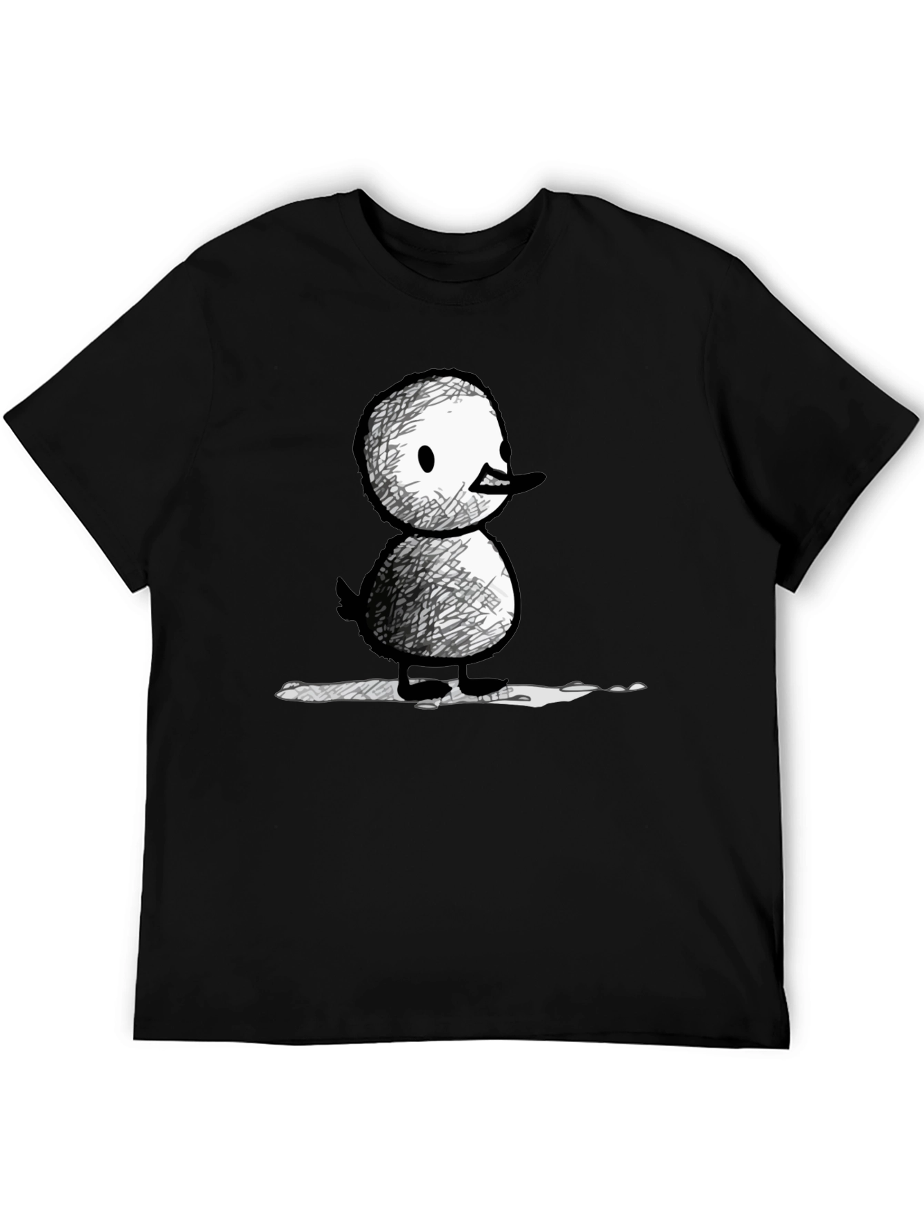 Black Quirky Duck Graphic Tee - Unisex Black T-Shirt view 5