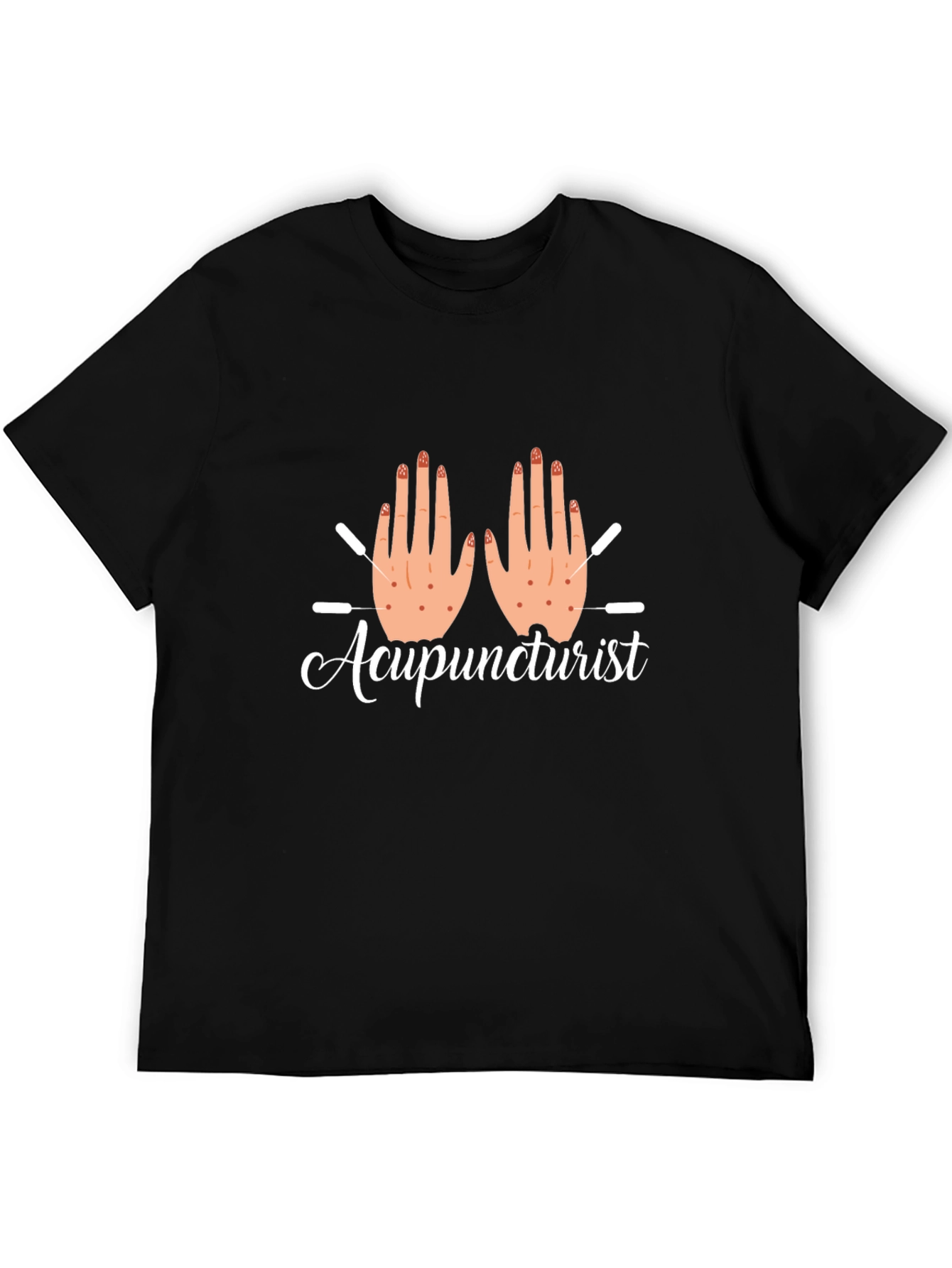 Black Acupuncturist T-Shirt Black Unisex view 5