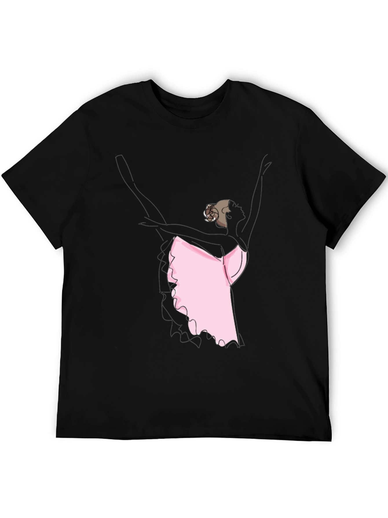 Black Ballerina Graphic Tee - Black Casual T-Shirt view 5