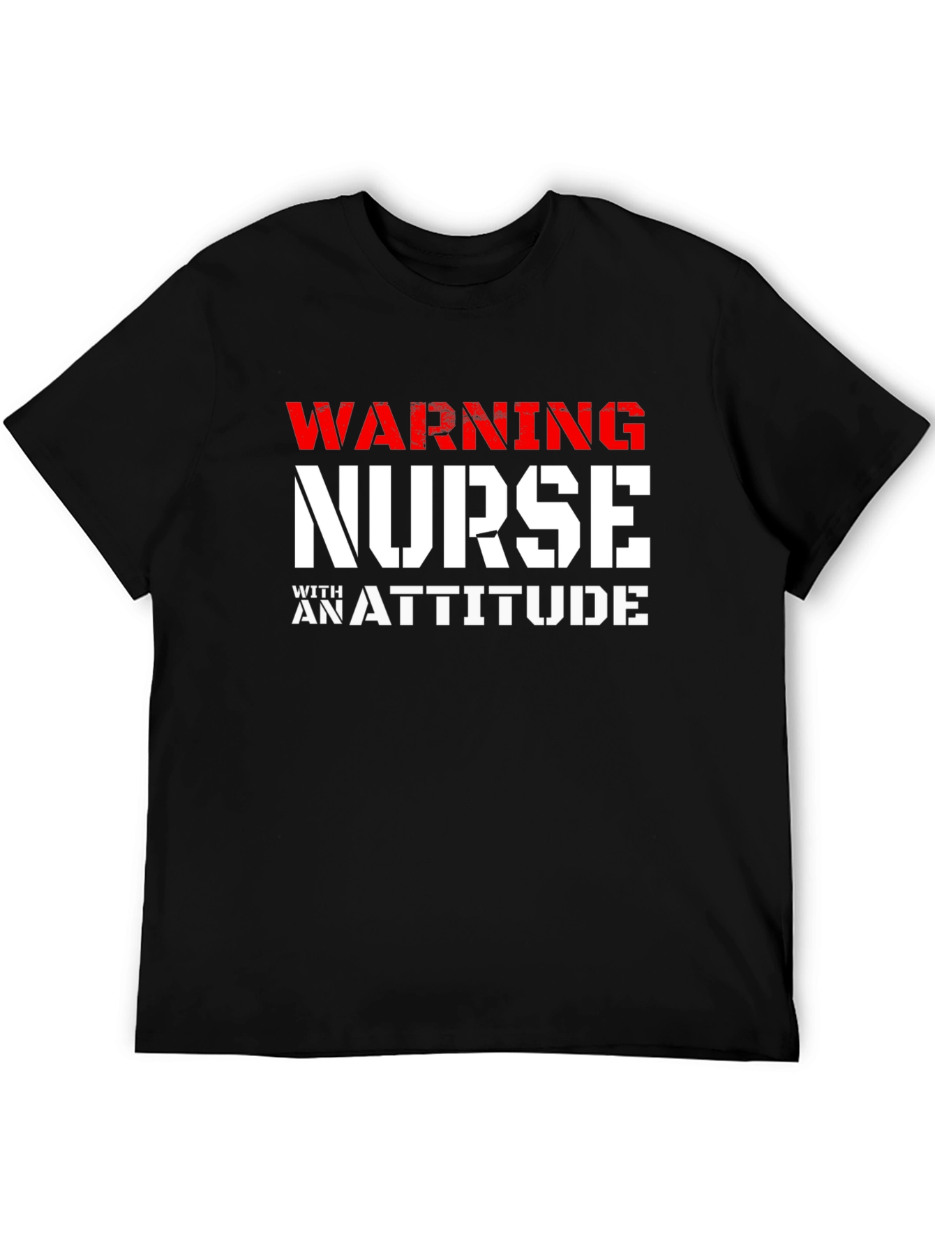 Black Warning Nurse With An Attitude T-Shirt view 5