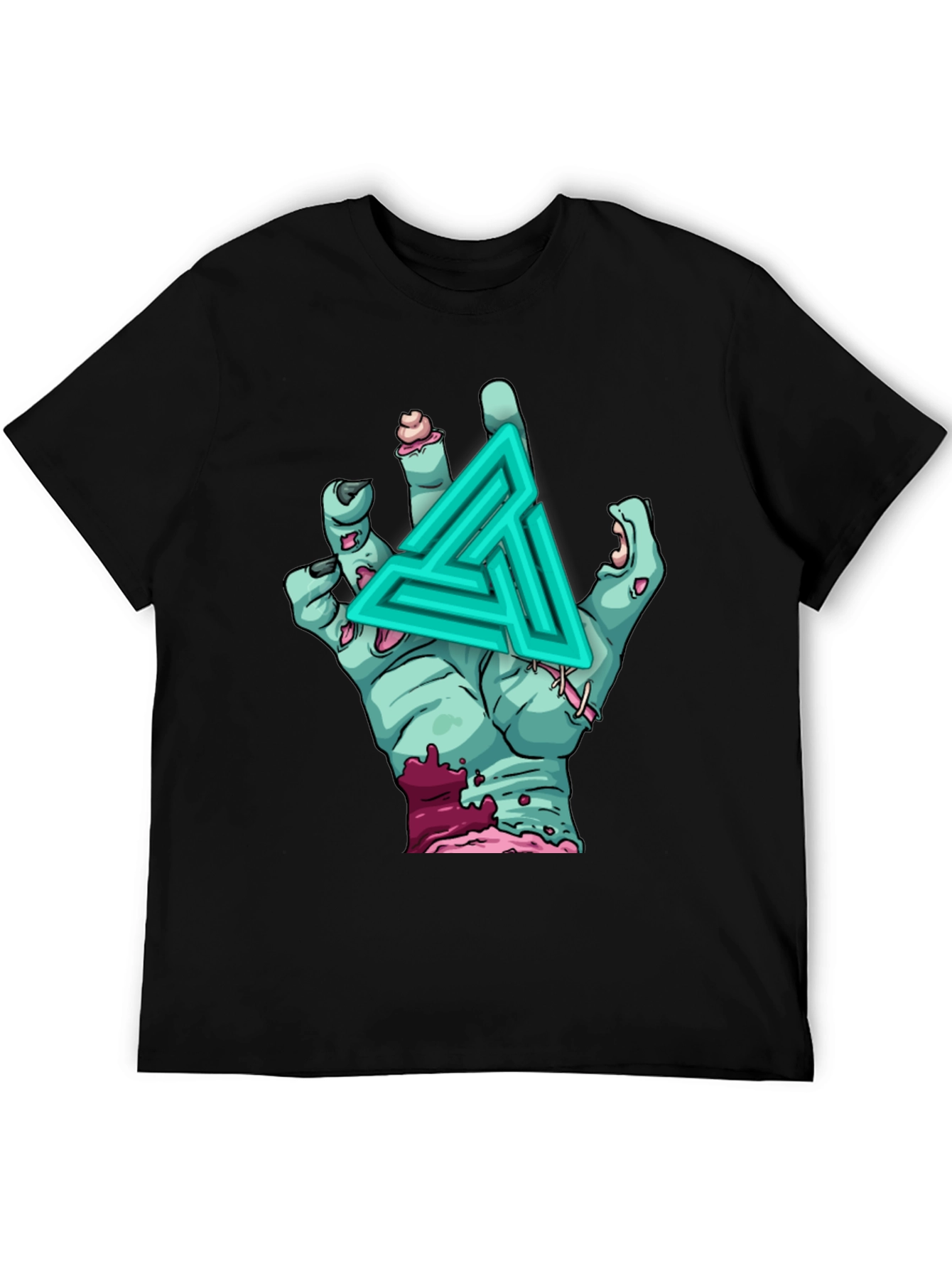 Black Zombie Hand Graphic T-Shirt - Unique Design view 5