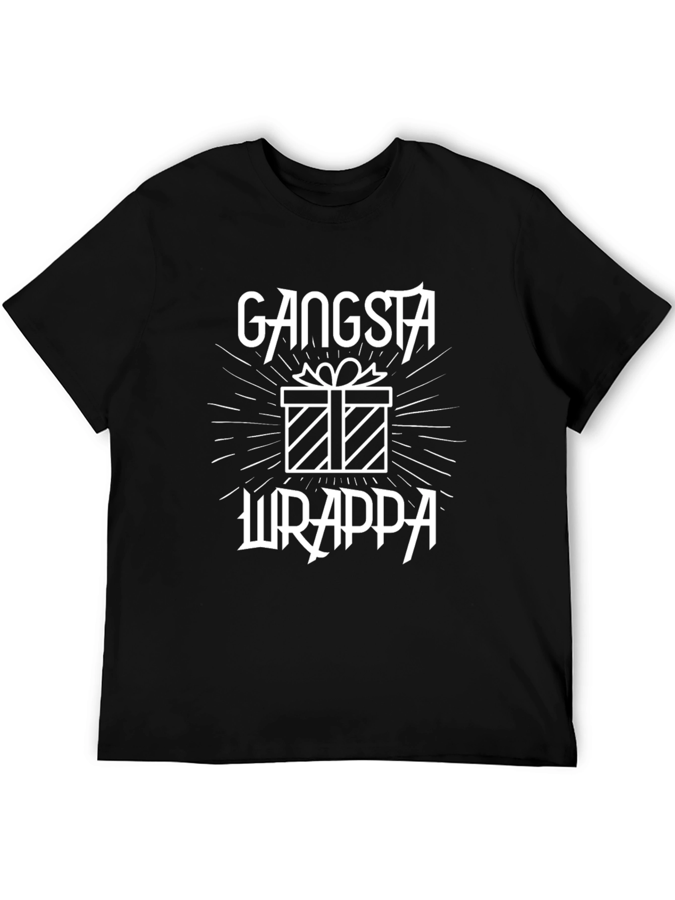 Black Gangsta Wrappa Graphic Tee - Unique Gift Shirt view 5
