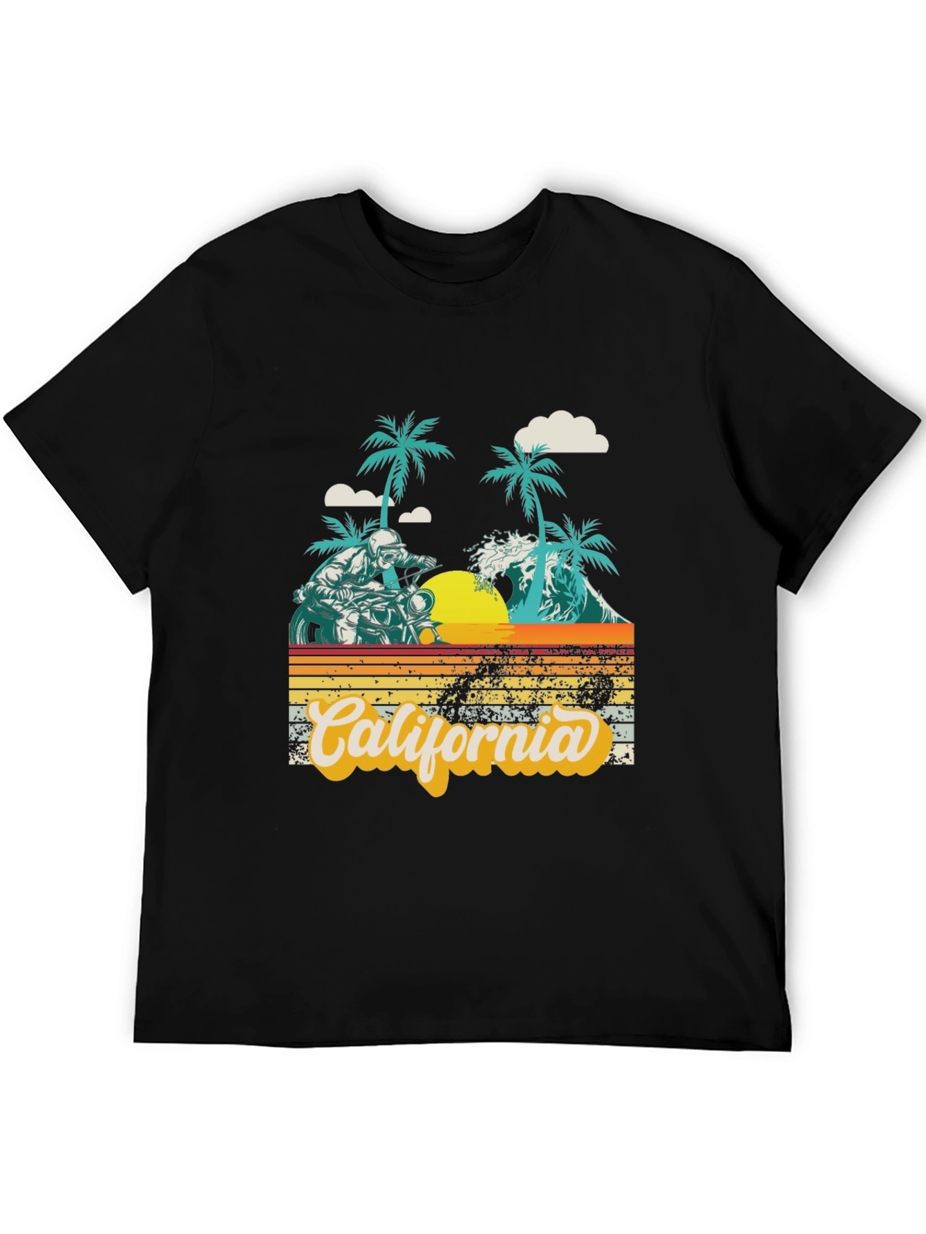 Black California Beach Motorcycle Graphic Tee view 5