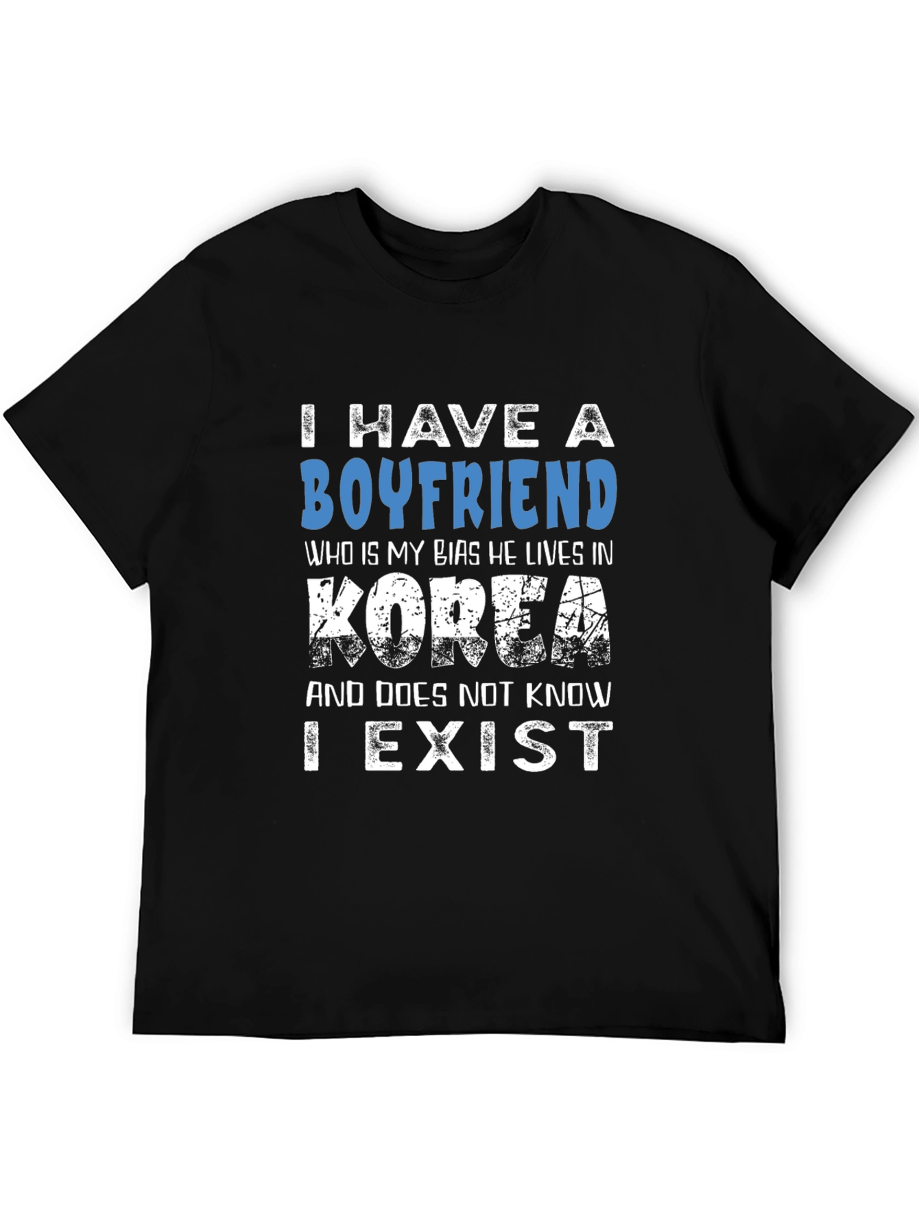 Black I Have A Boyfriend Korea T-Shirt Funny K-Pop Fan Tee view 5