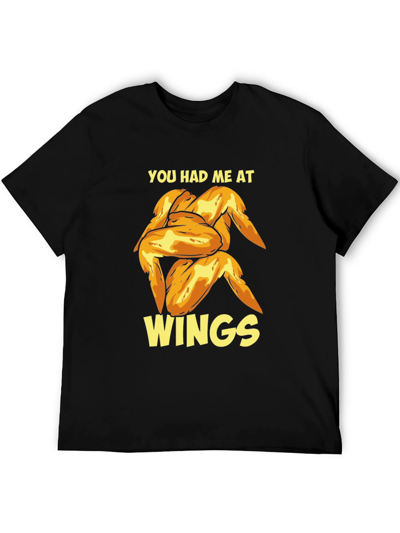 Black You Had Me At Wings - Novelty Graphic T-Shirt view 5