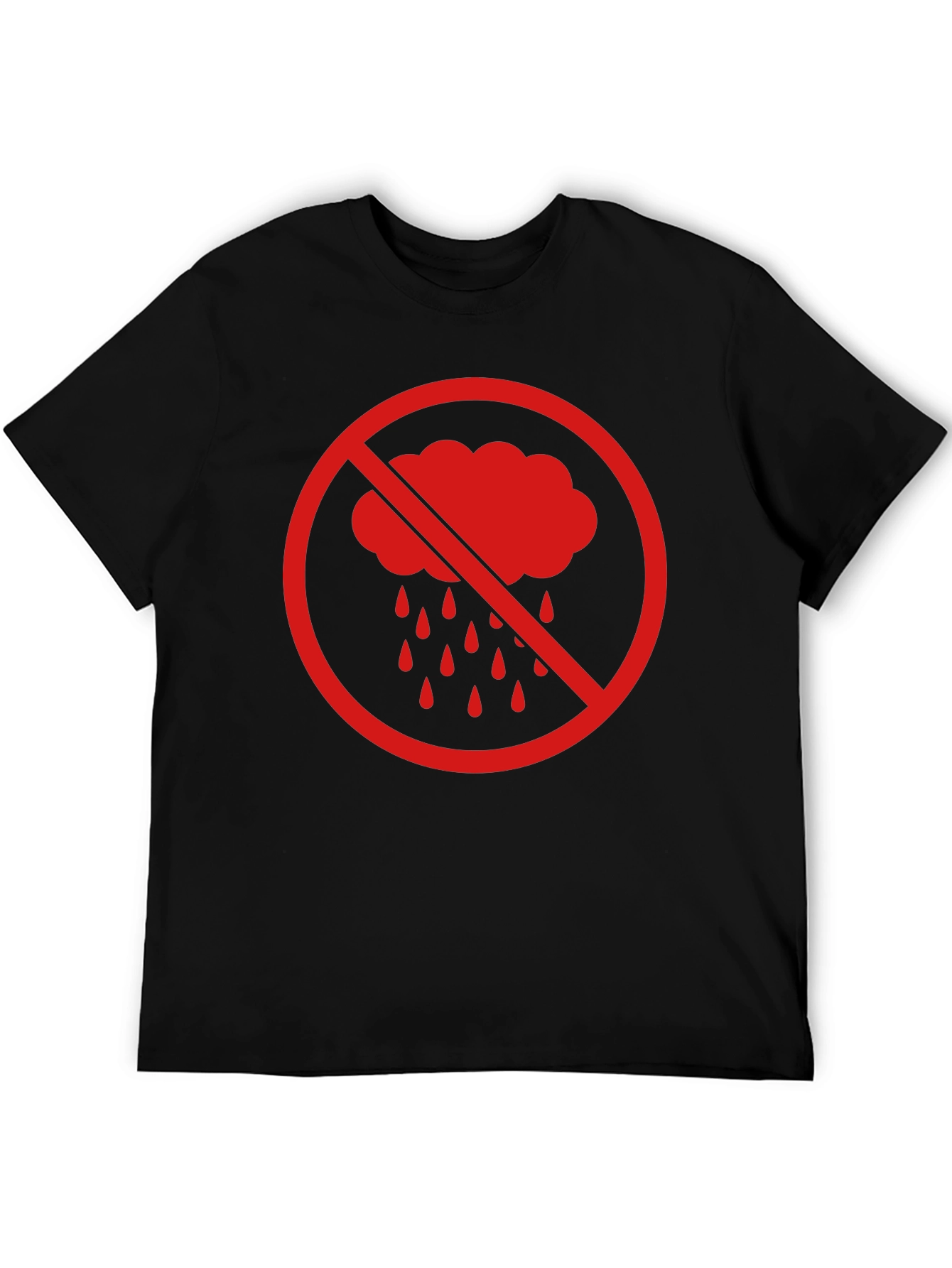 Black No Rain Graphic Tee - Black Cotton T-Shirt view 5