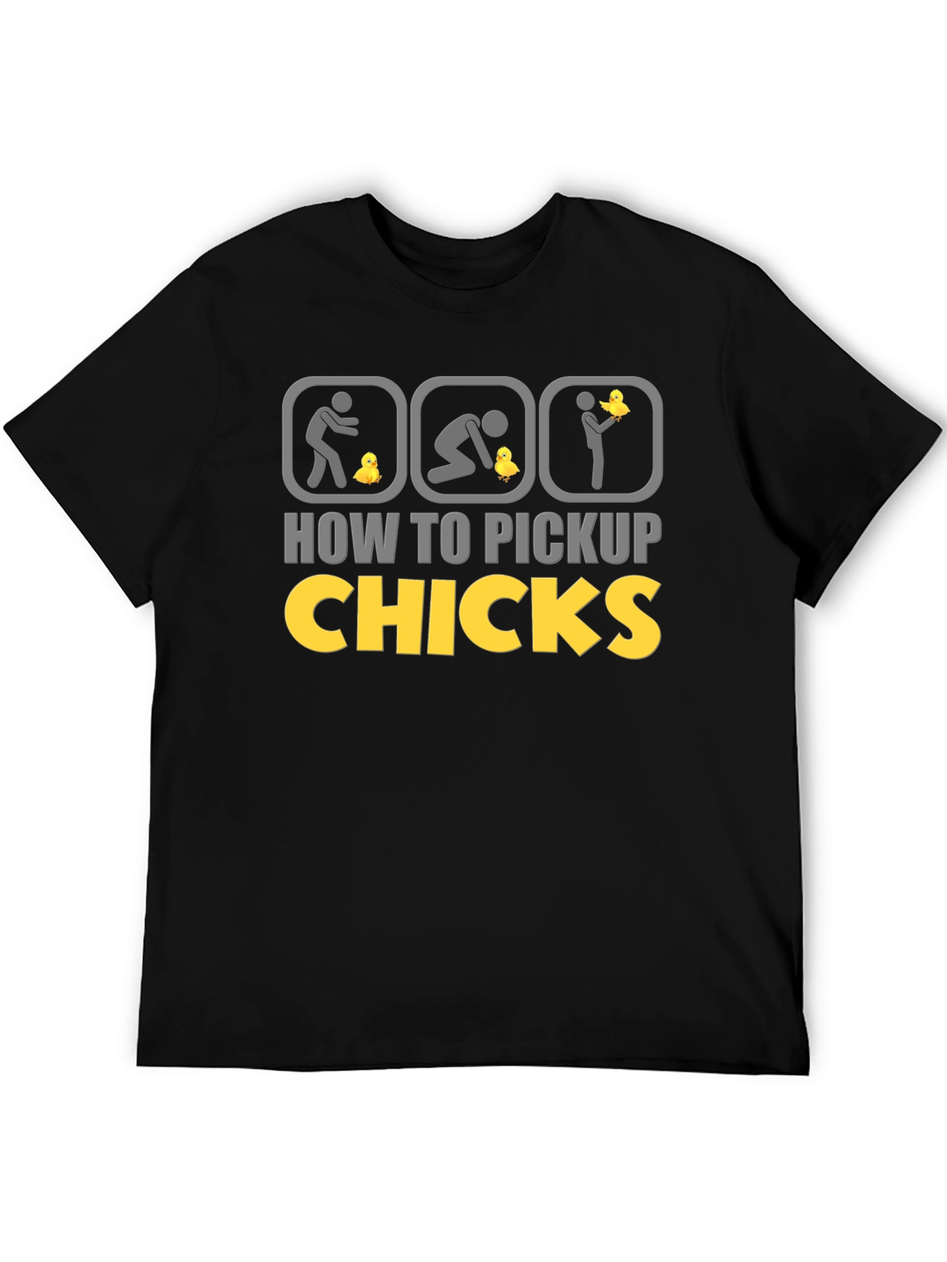 Black How to Pickup Chicks Graphic Tee view 5