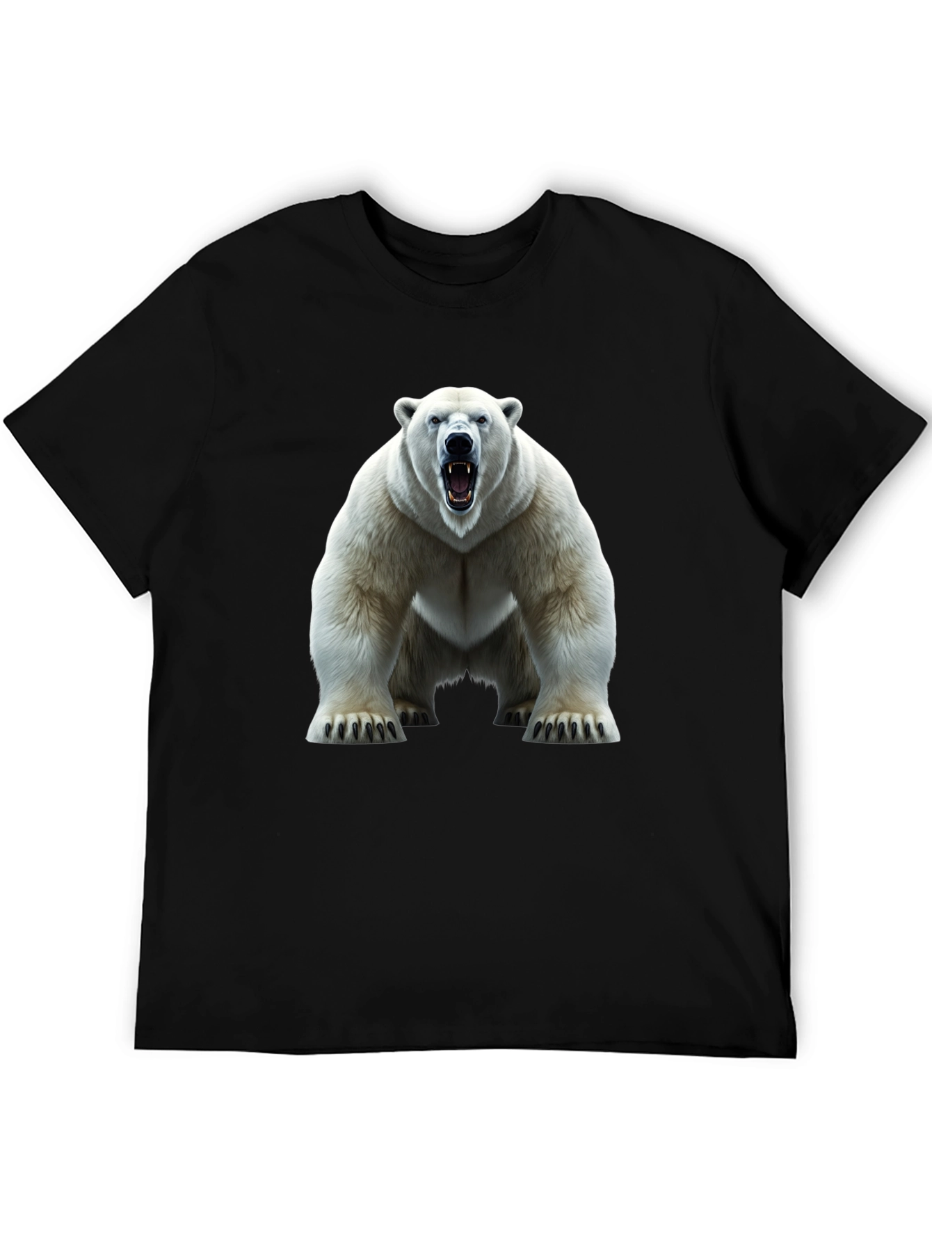 Black Polar Bear Graphic Tee - Fierce Animal Print view 5