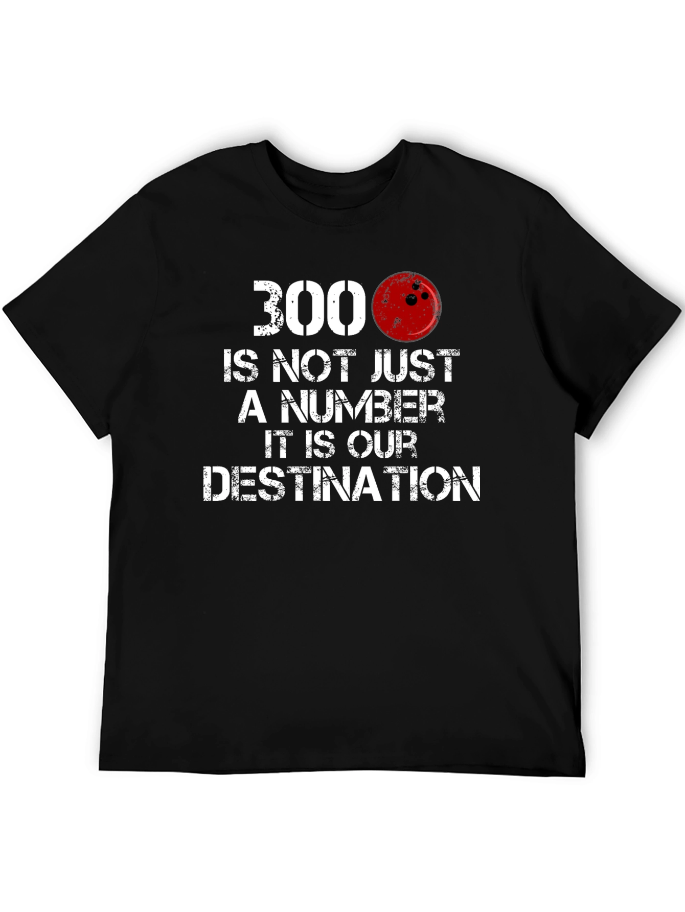 Black 300 Bowling Score T-Shirt - Bowler's Destination Tee view 5