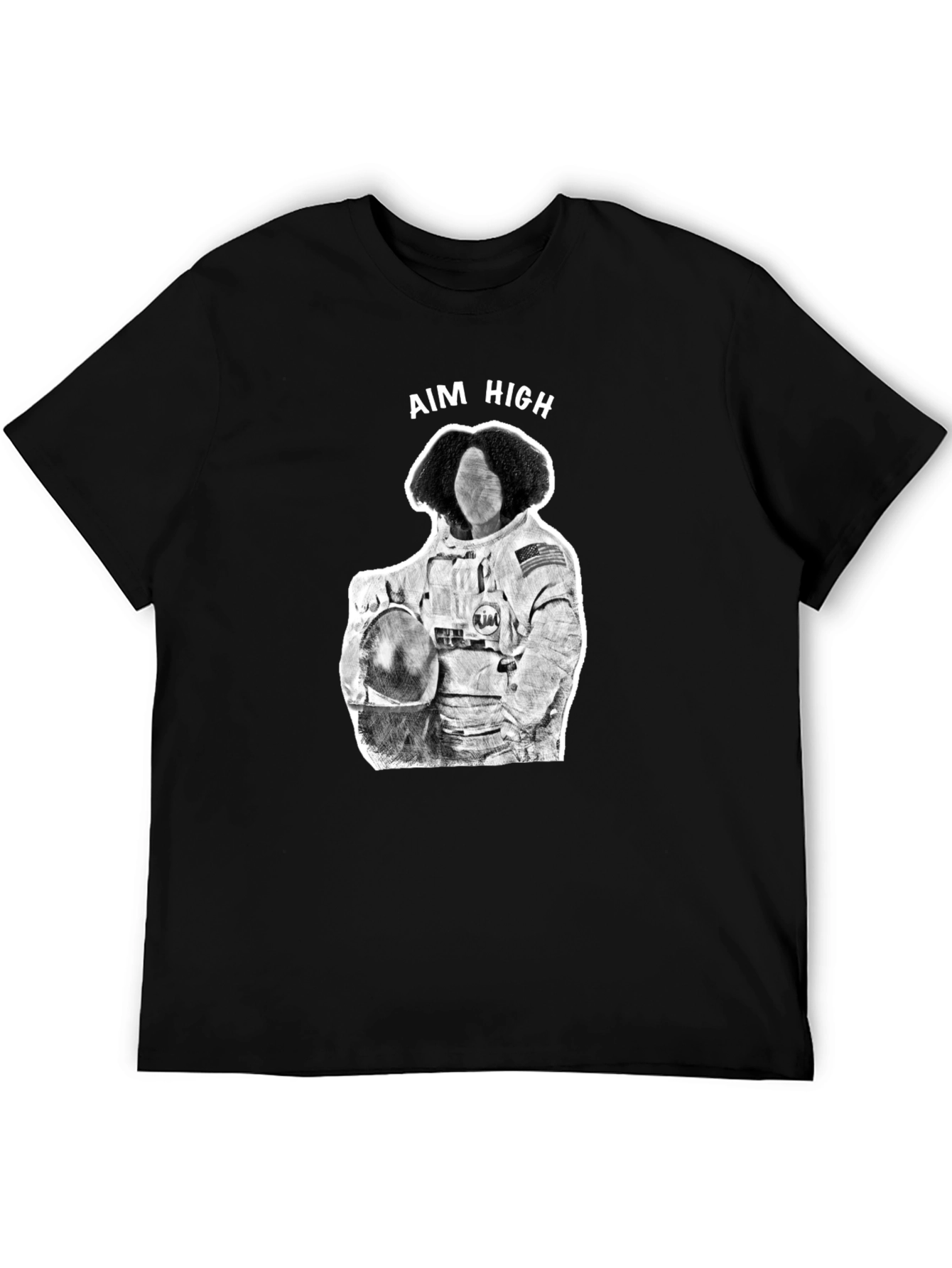 Black Aim High Astronaut Graphic Tee - Black view 5
