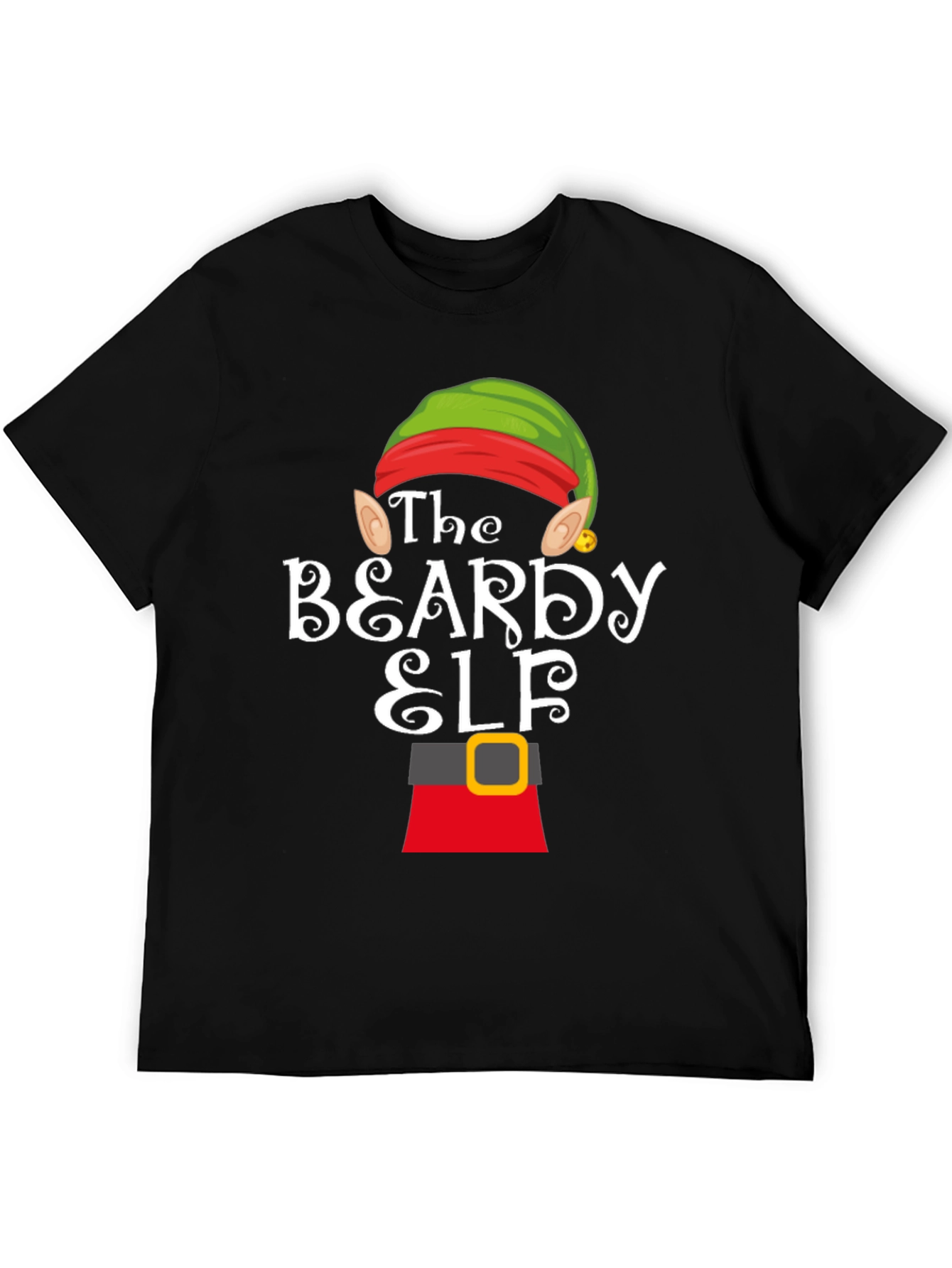 Beardy Elf Graphic T-Shirt - Festive Holiday Apparel - 5