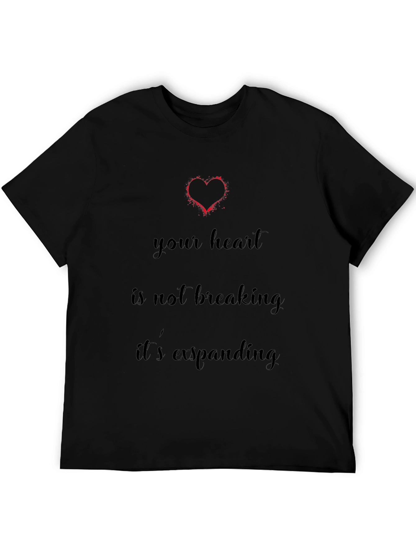 Black Heart Expanding T-Shirt - Positive Affirmation view 5