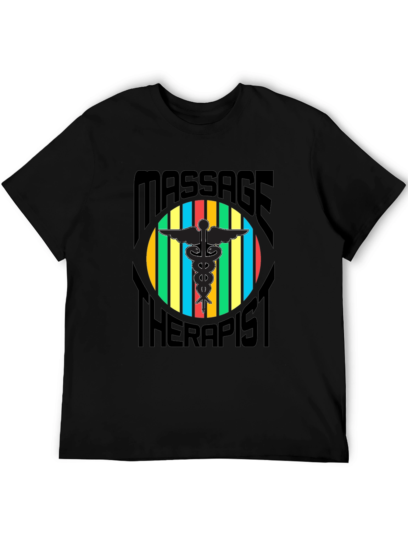 Black Massage Therapist Graphic T-Shirt view 5