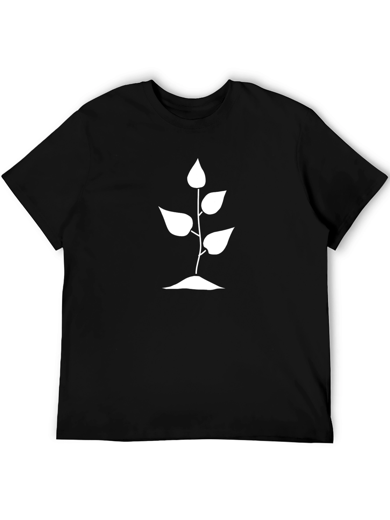 Black Black T-Shirt with White Sprout Graphic view 5