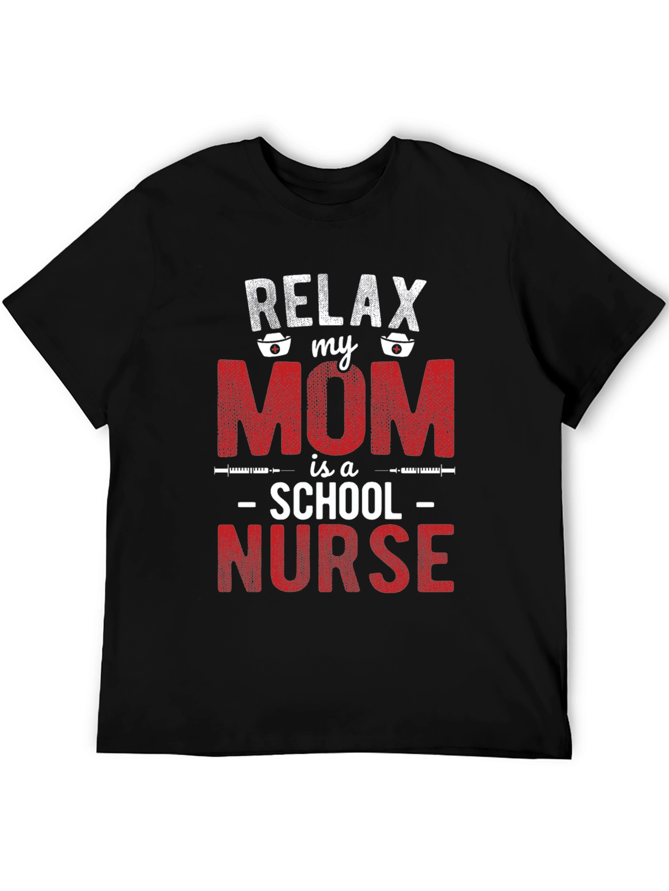 Black Relax My Mom is a School Nurse Graphic Tee view 5