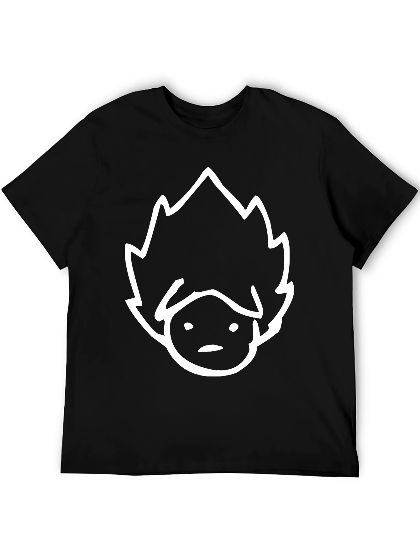 Black Funny Anime Vegeta Hairline T-Shirt view 5